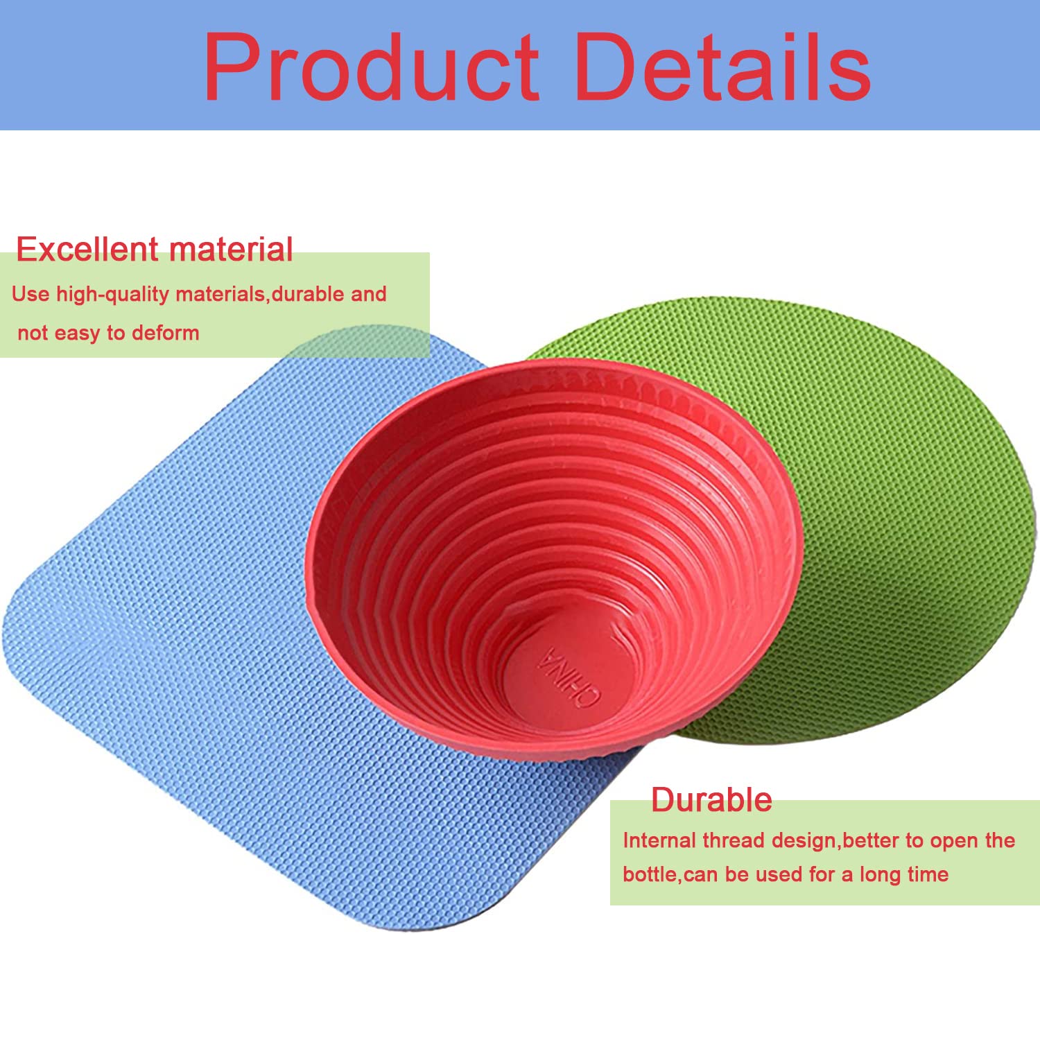 3 Pcs Jar Opener Gripper Pads, Rubber Jar Grippers Multi-Function Jar Opener For Seniors With Arthritis Weak Hands Kitchen Coast