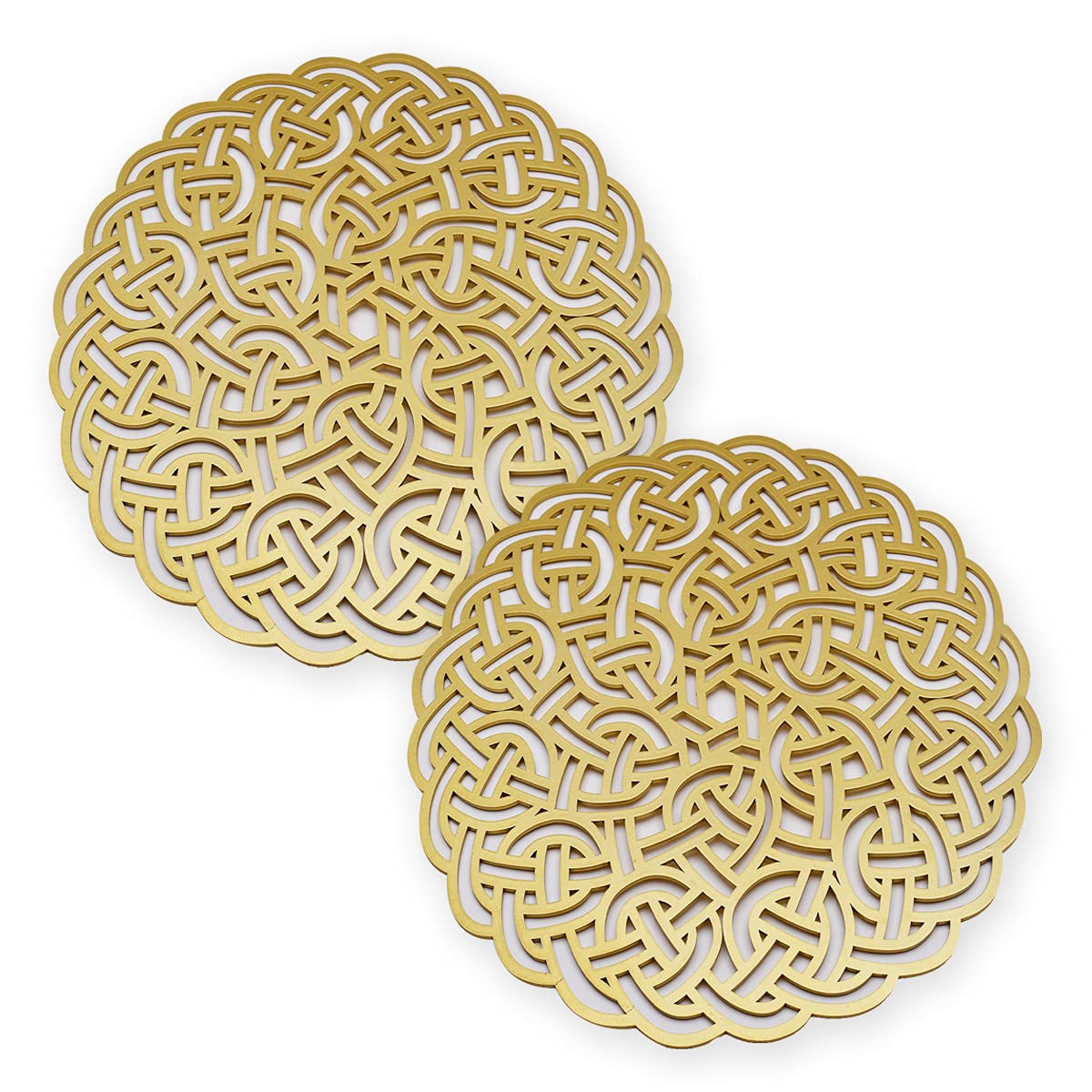 Decozen Wooden Placemats Carved Trivet - Elegant Table Placemat For Kitchen Dining & Coffee Table - Scratch Heat Stain Resistant