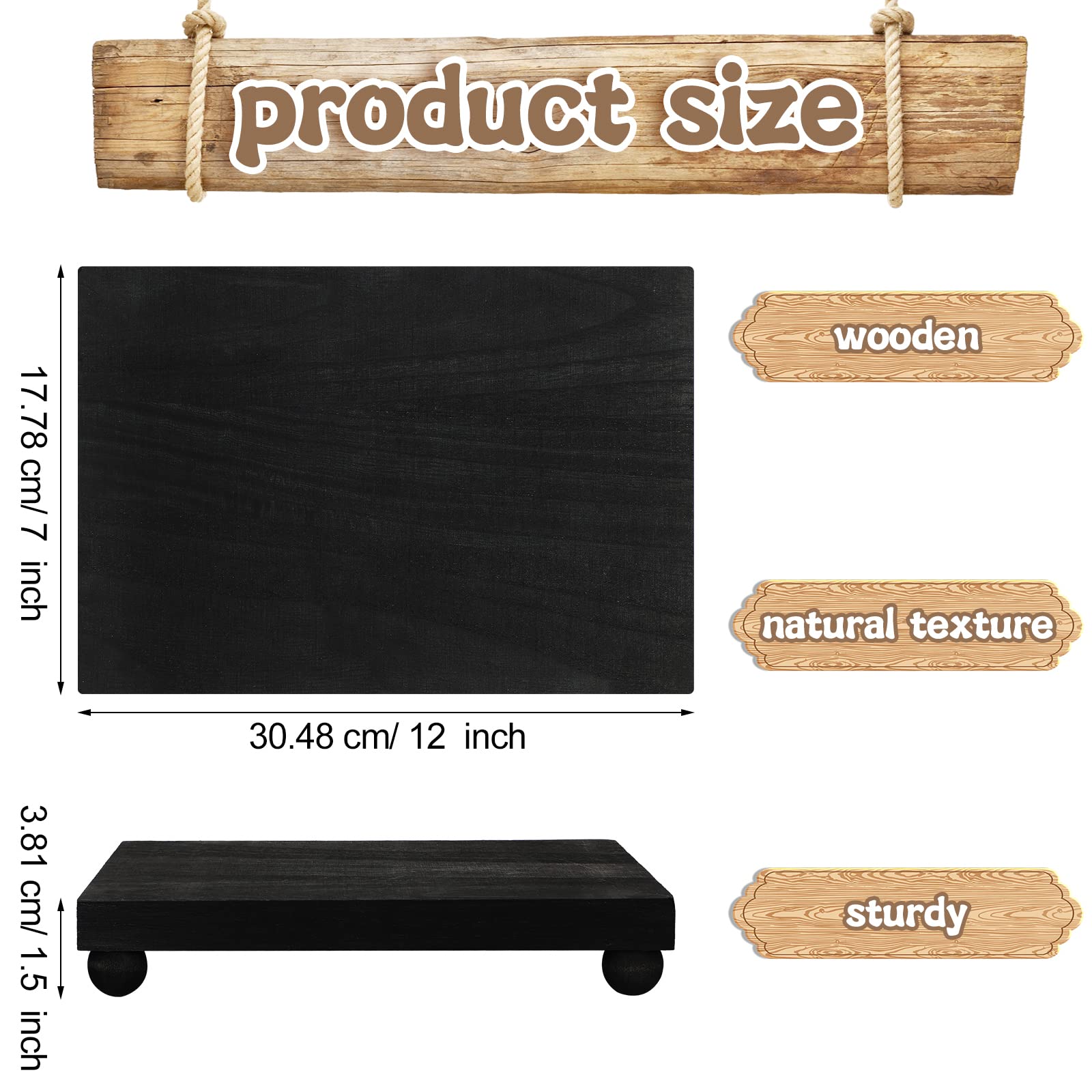 Amyhill Wood Pedestal Stand Kitchen Soap Tray Farmhouse Wooden Riser Stand For Kitchen Bathroom Counter Table Decor Plant Candle