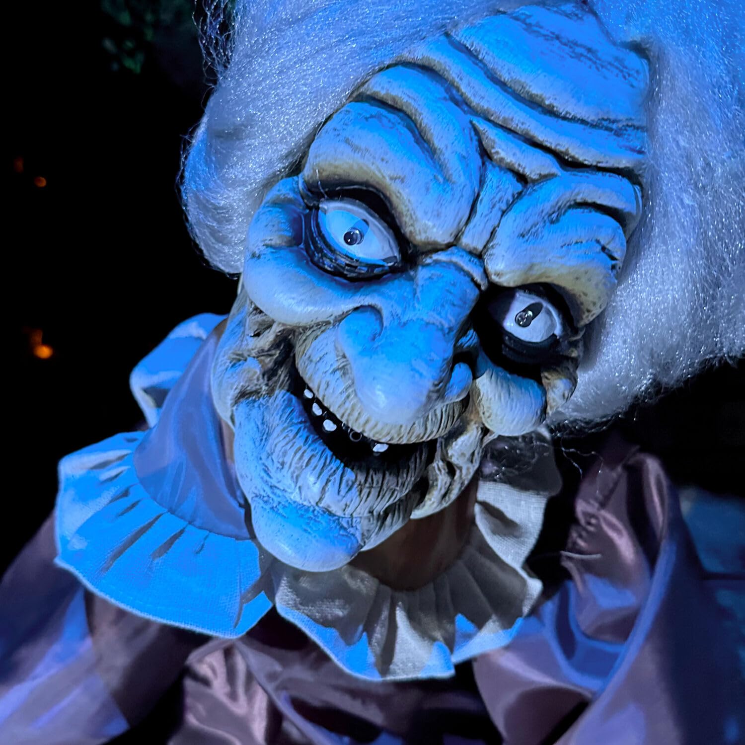 Haunted Hill Farm Lifesize Animatronic Scary Old Lady Zombie with Motion Activated Lights and Sound, Battery-Operated Indoor or