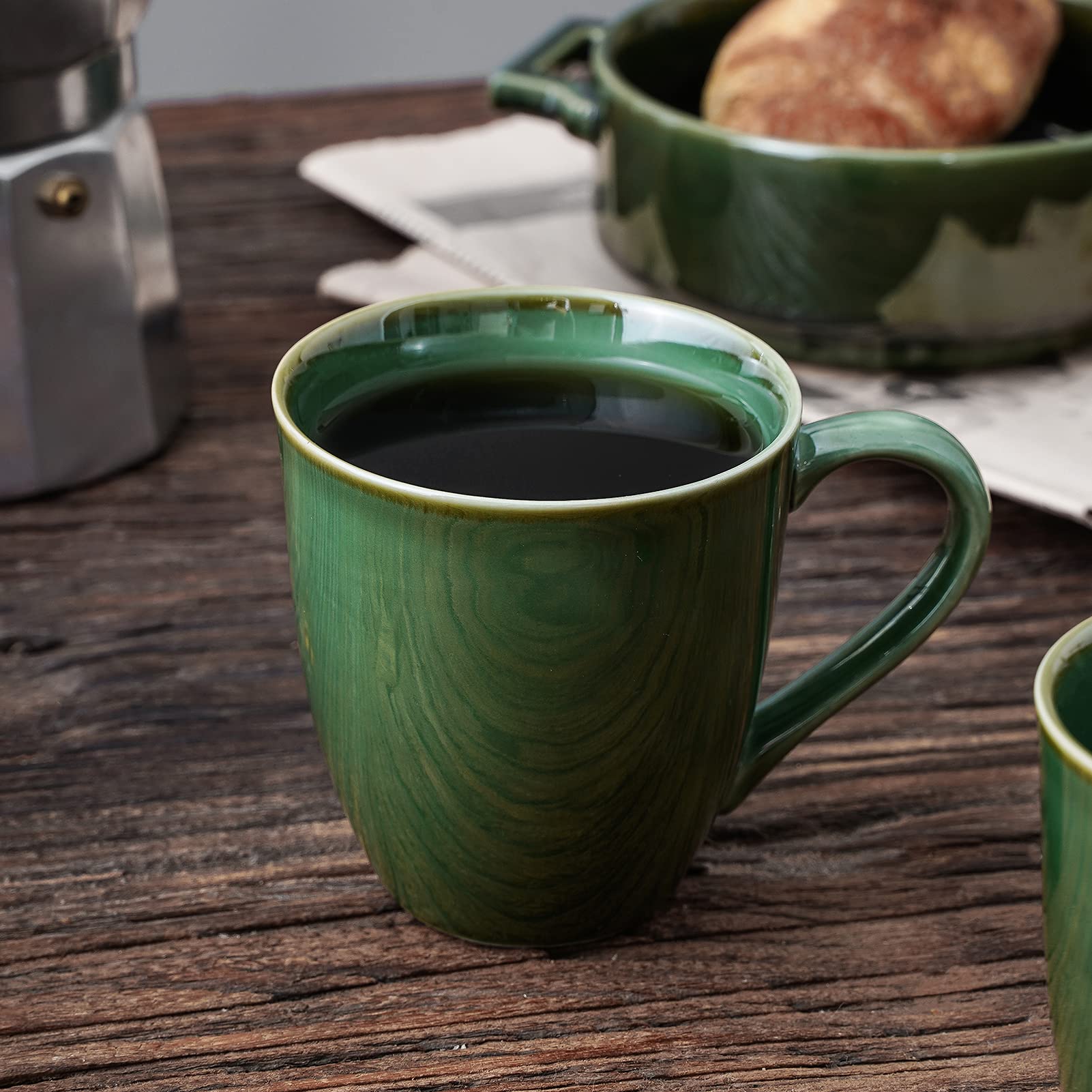 Vicrays Coffee Mug Set, 12 Ounce, Set Of 4, Ceramic Mug For Men, Women, Unique Glazed Mugs With Handle For Coffee, Tea, Milk, Co