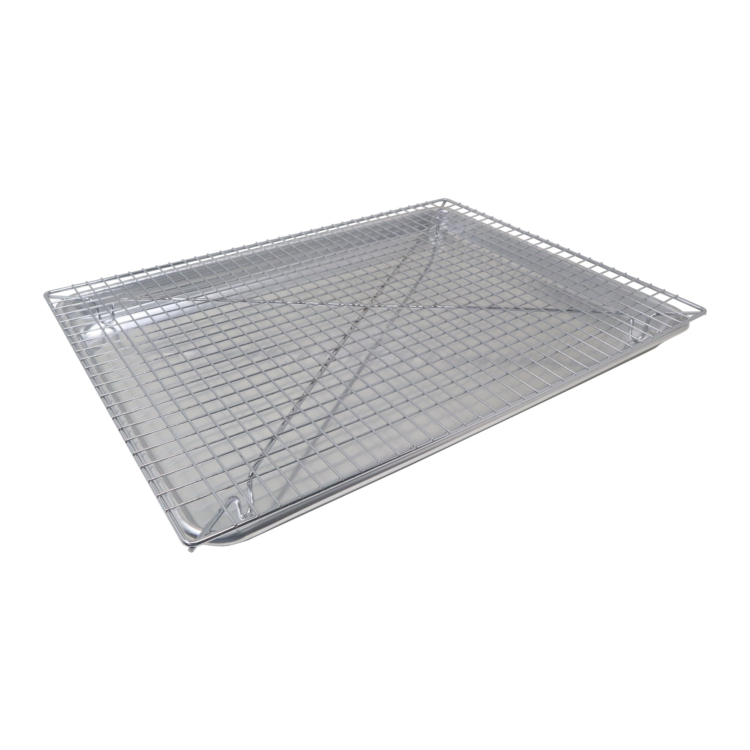 LEM Products 18    by 13    Jerky Pan and Rack Set, Prepare and Make Jerky, Stainless Steel Rack and Chrome Plated Aluminum Pan 