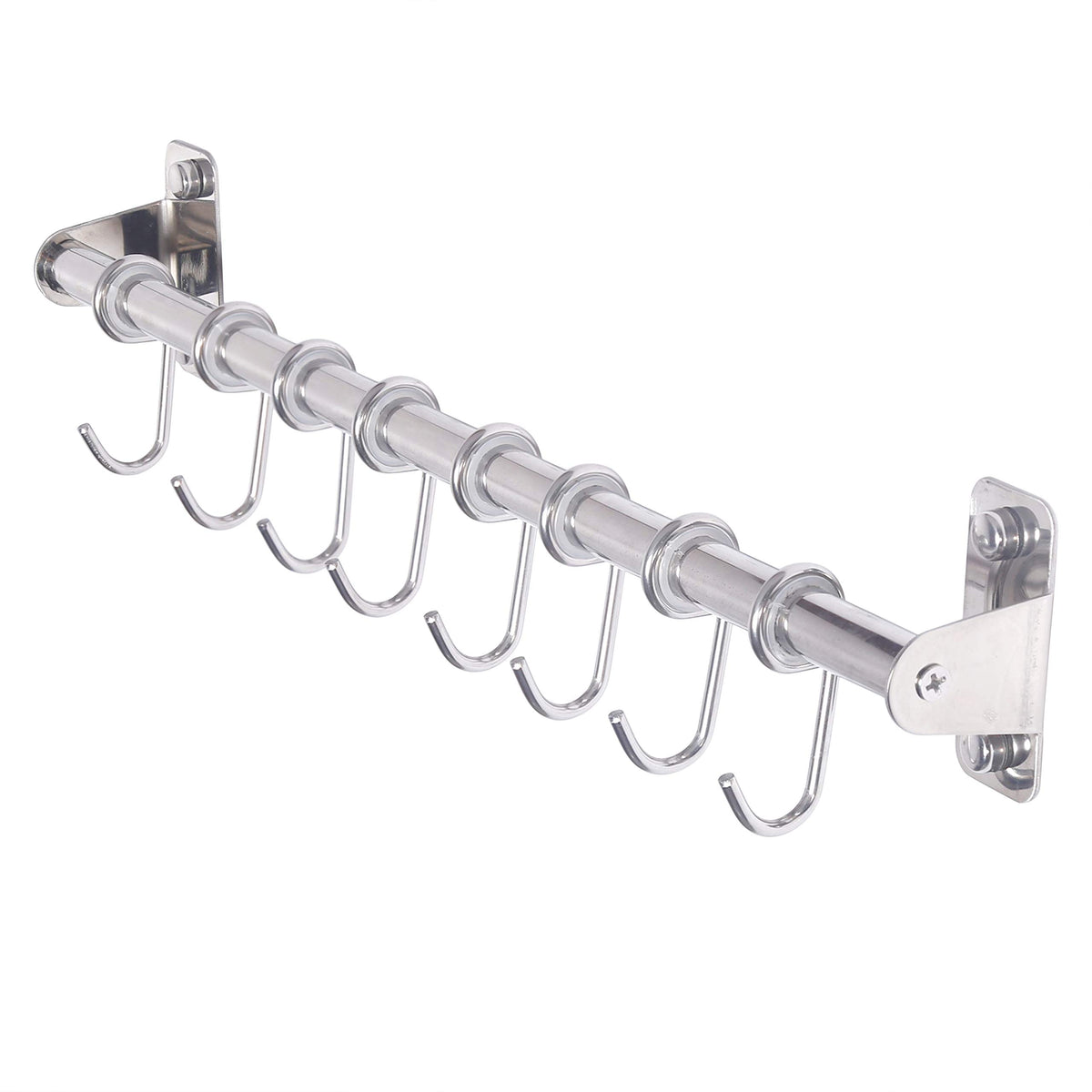 Dseap Kitchen Utensil Holder Hanger, Pot And Pan Rack Wall Mount, Kitchen Rail With 8 Hooks For Hanging Cooking Utensils, Mugs,