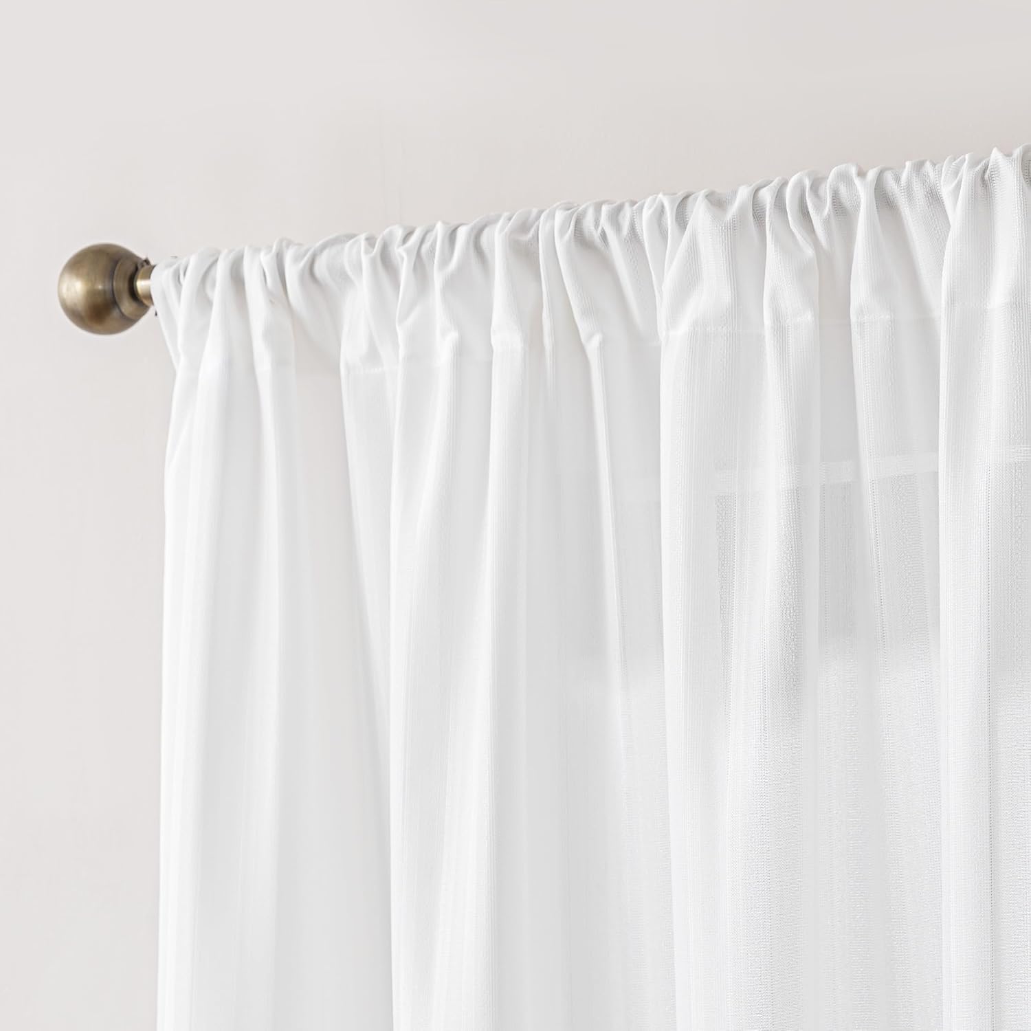 Non-See-Through Washable Thermal Jacquard Sheer Curtains  for Living Room & Bedroom