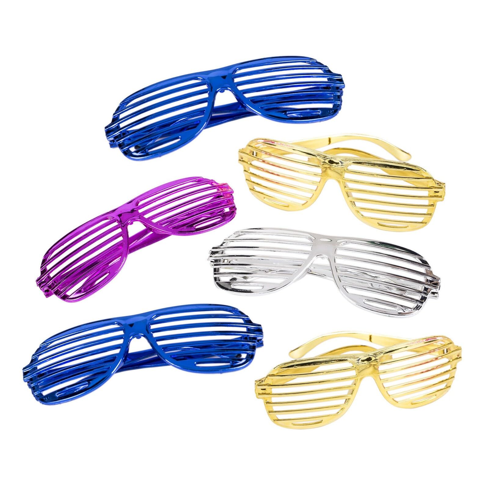 AKSHAJ CHASHIBA (Pack of 6) Shutter Shade Neon Eyeglasses Glasses Specs Goggles for Kids Birthday Nightclub Adults Fun Party Pho