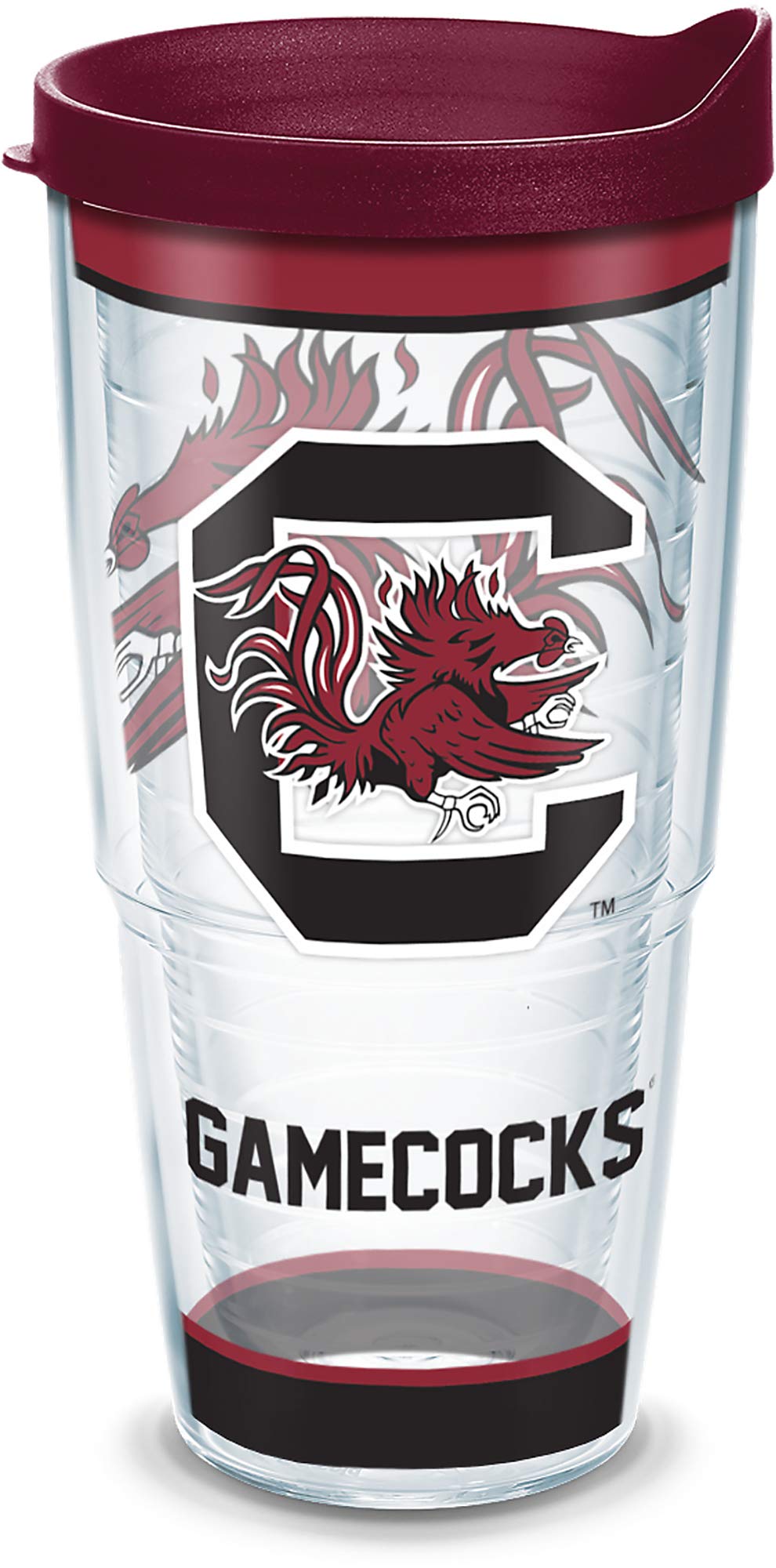 Tervis Made in USA Double Walled University of South Carolina Gamecocks Insulated Tumbler Cup Keeps Drinks Cold & Hot, 24oz, Tra