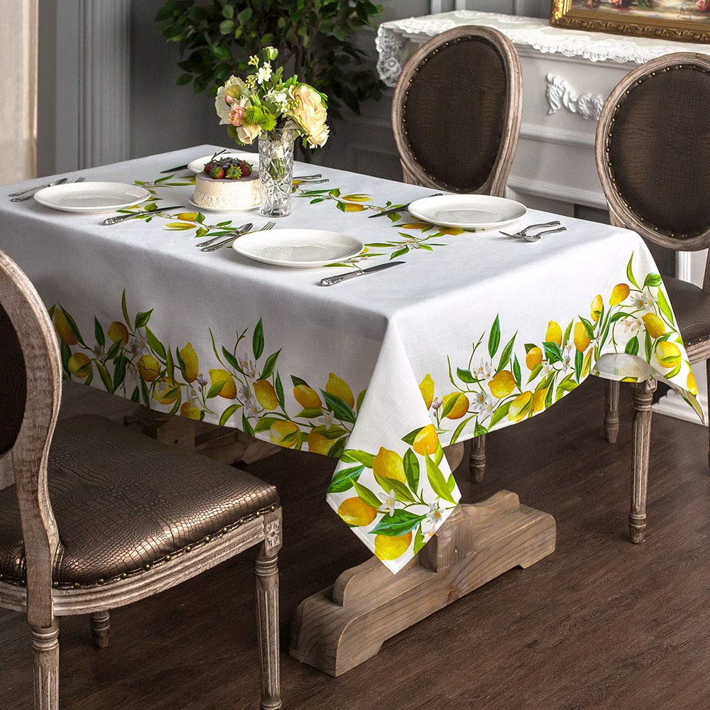 Artable Rectangle Spring Tablecloth Printed Flower Grass And Vintage Floral Patterns Table Cloth For Easter Table Runner Picnic