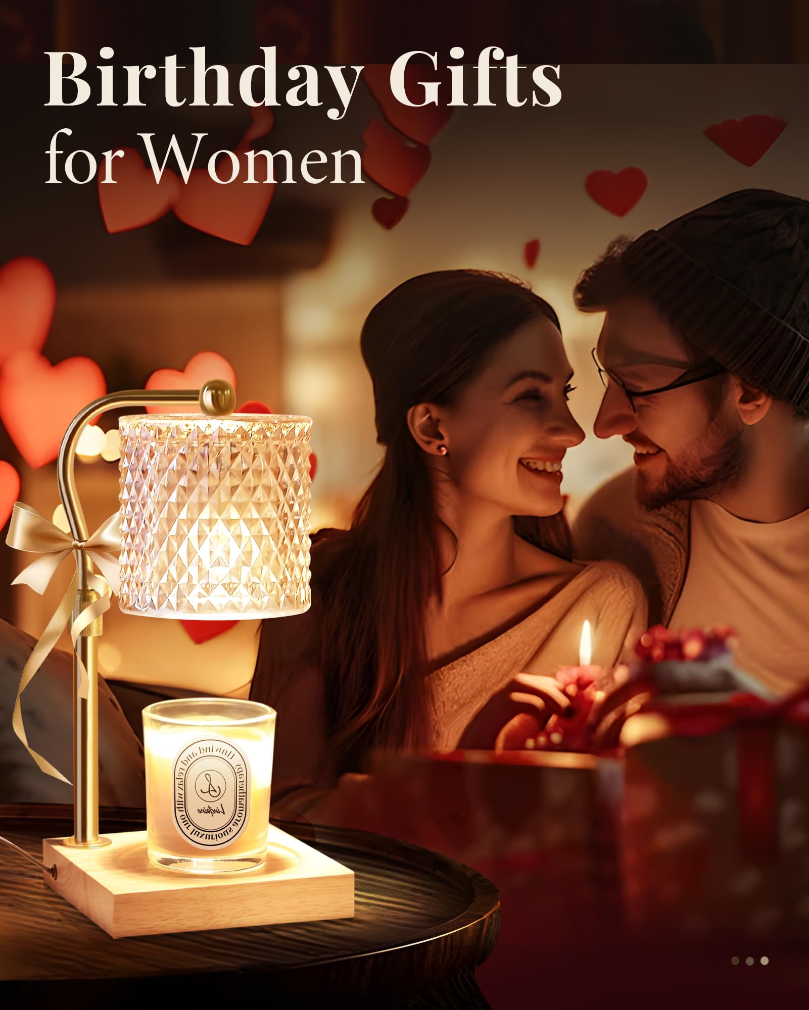 Candle Warmer Lamp with Timer Dimmer Adjustable Height, Birthday Gifts for Women, House Warming New Home Decor Gifts for Mom, El
