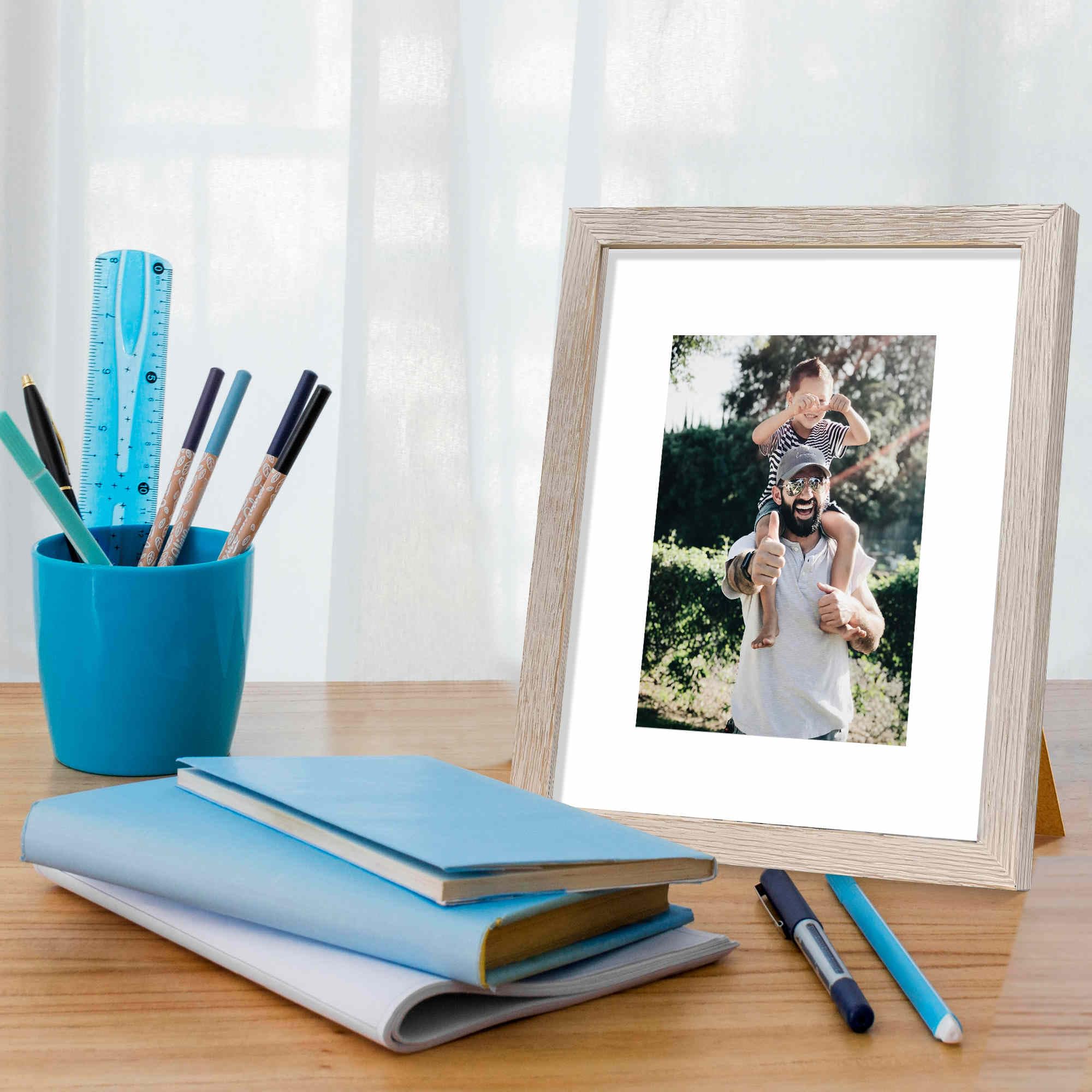 5x7 Hanging Picture Frames,Solid Wood,Not Glass,Display Pictures 3.5x5,4x6 with Mat or 5x7 Without Mat,Stable Sturdy Picture Fra