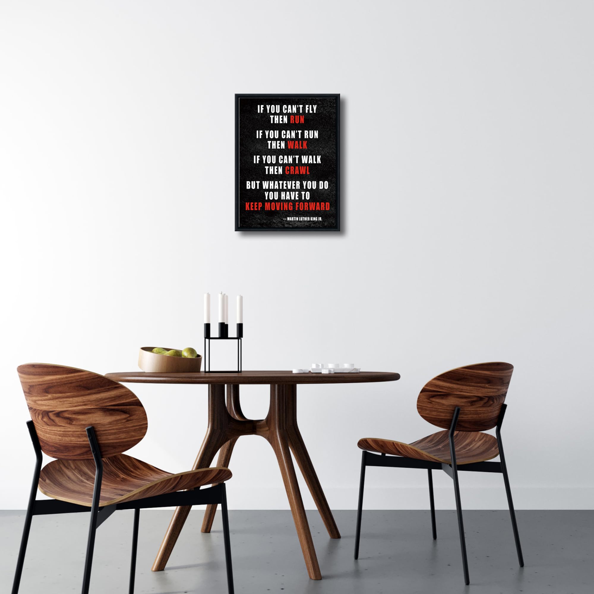 Pyradecor Black Framed Keep Moving Forward Motivational Classroom Positive Quotes Inspirational Poster Canvas Prints Wall Art Fo