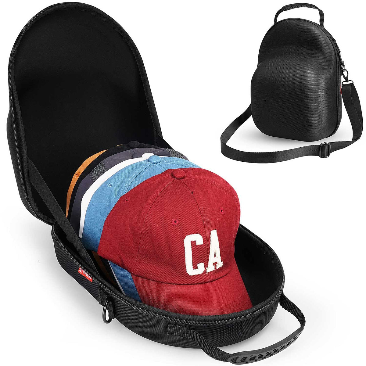 Livelab Hat Travel Case, Hard Hat Case For Baseball Caps, Hat Storage For Travel With Carrying Handle & Shoulder Strap, Hat Orga