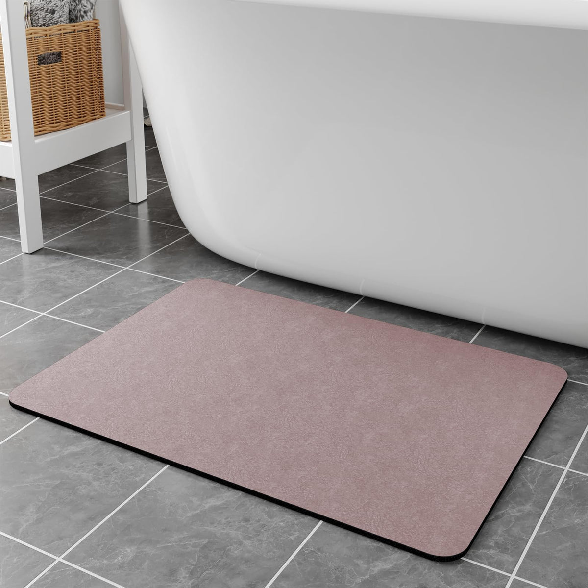 Bath Mat Rugs 32X17 - Diatomaceous Earth Bath Mat Quick Dry Absorbing Bathroom Rugs Rubber Non Slip Thin Bathroom Mat Fit Under