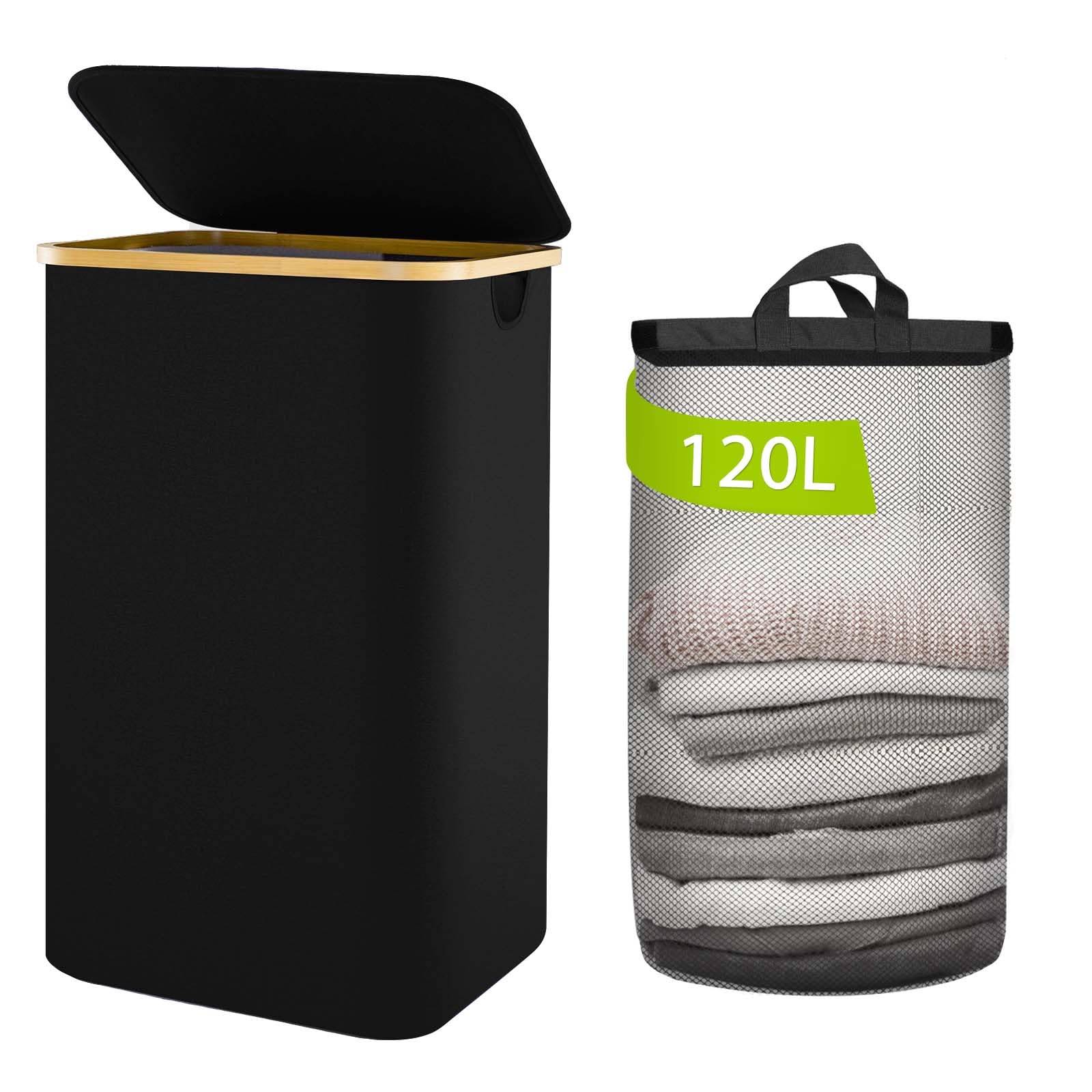 Laundry Basket With Lid, 120L Clothes Hamper For Laundry Basket, Laundry Hamper Organizer For Bedroom, Laundry Room, Dirty Cloth