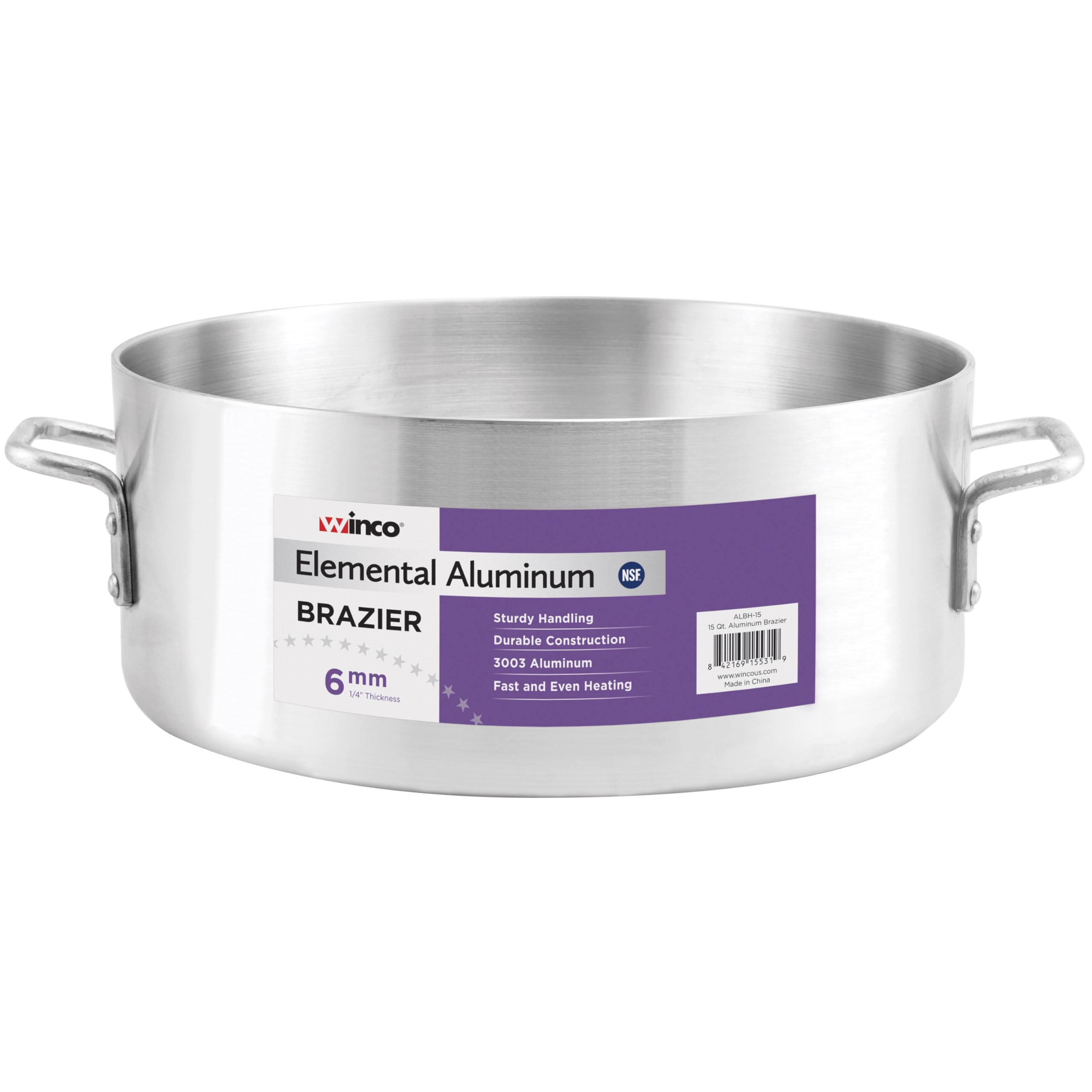 Winco Aluminum Brazier, 35-Quart