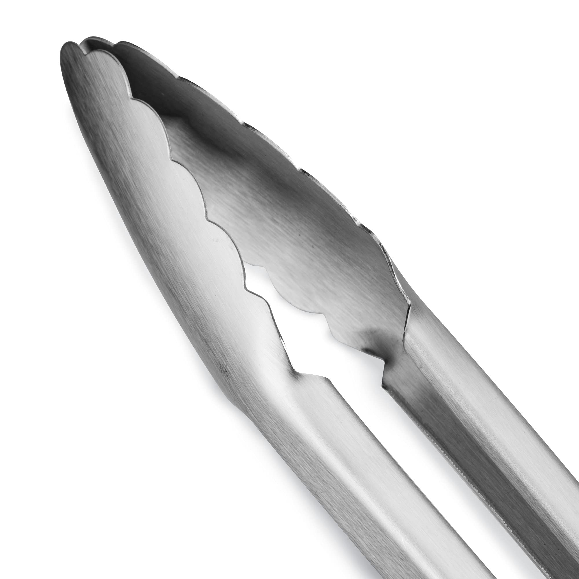 304 Stainless Steel Kitchen Cooking Tongs, 14'' And 16'' Set Of 2 Sturdy Grilling Barbeque Brushed Locking Food Tongs With Ergon