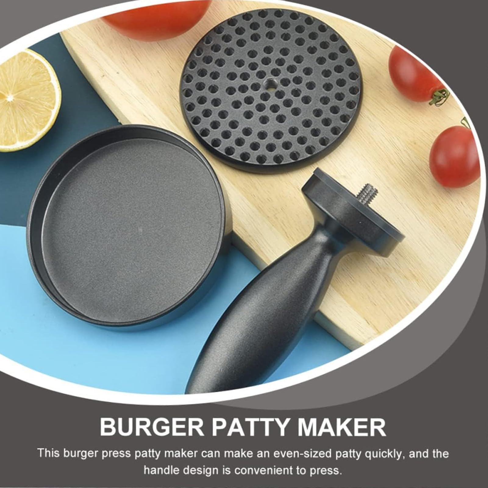 Meat Pounder Tenderizer, Stainless Steel Burger Press Patty Maker Meat Tenderizer Mallet Marinating Prep Tool