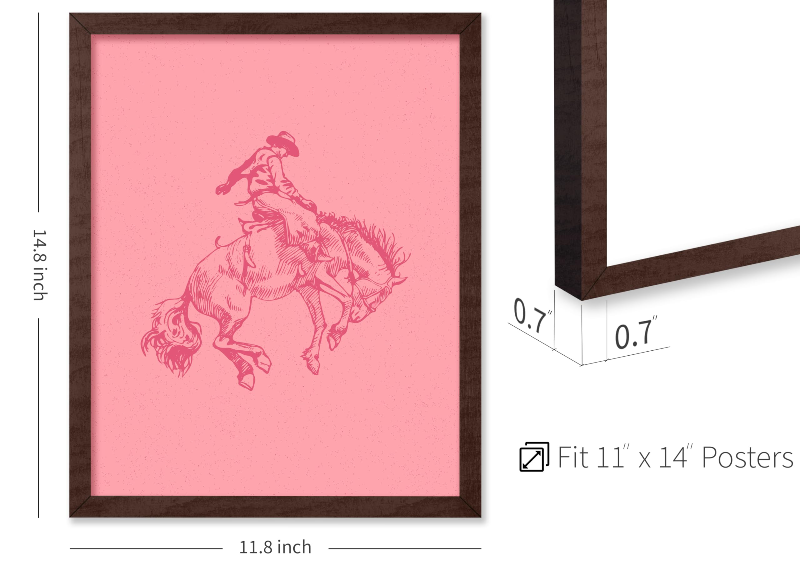 Poster Master Pink Cowboy Poster - Retro Cowboy On Bucking Horse Print - Rodeo Art - Western Art - Wild West Art - Gift For Him
