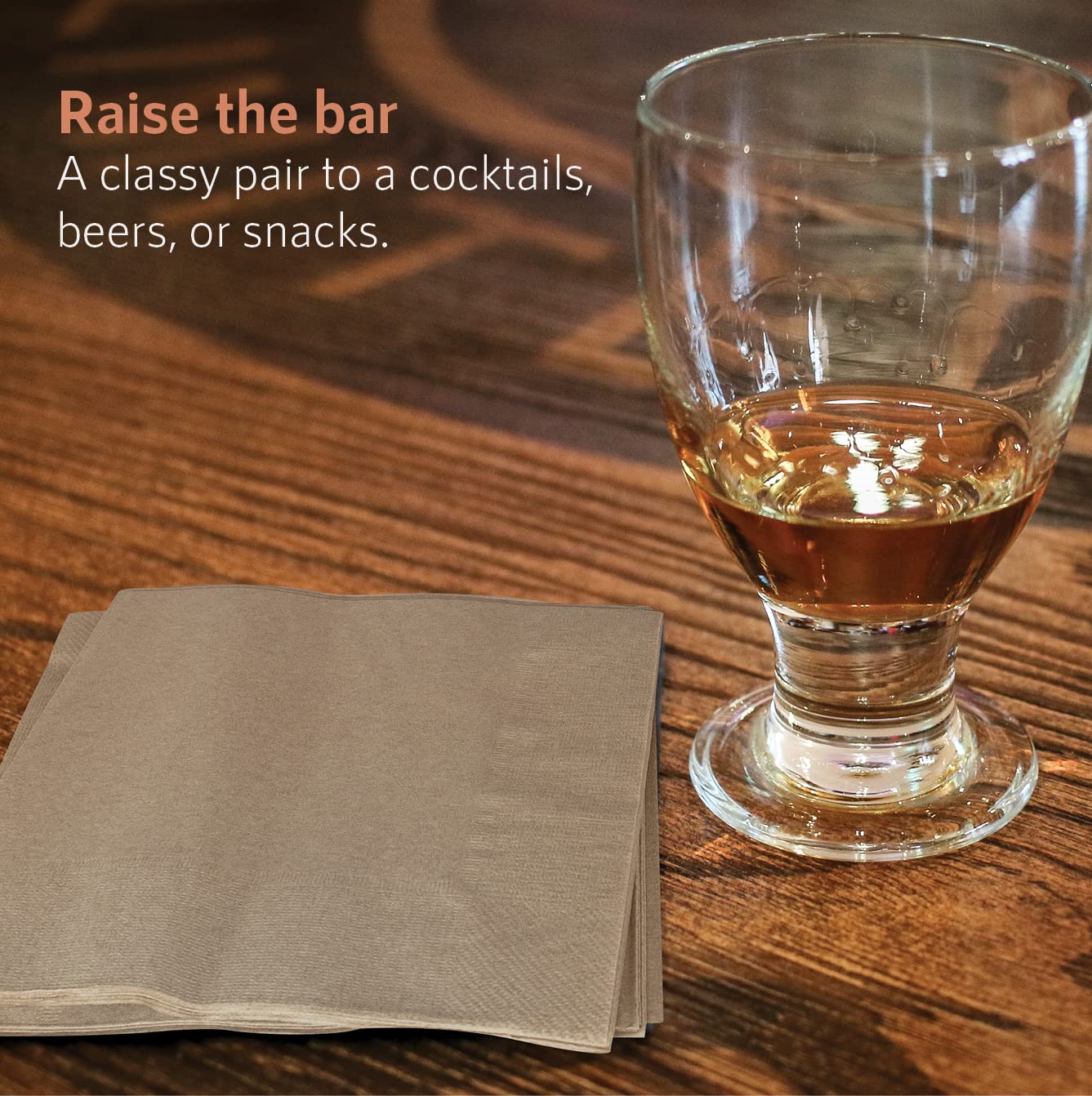 200 Eco Friendly Recycled Bar Biodegradable Napkins 5X5In Beverage Compostable