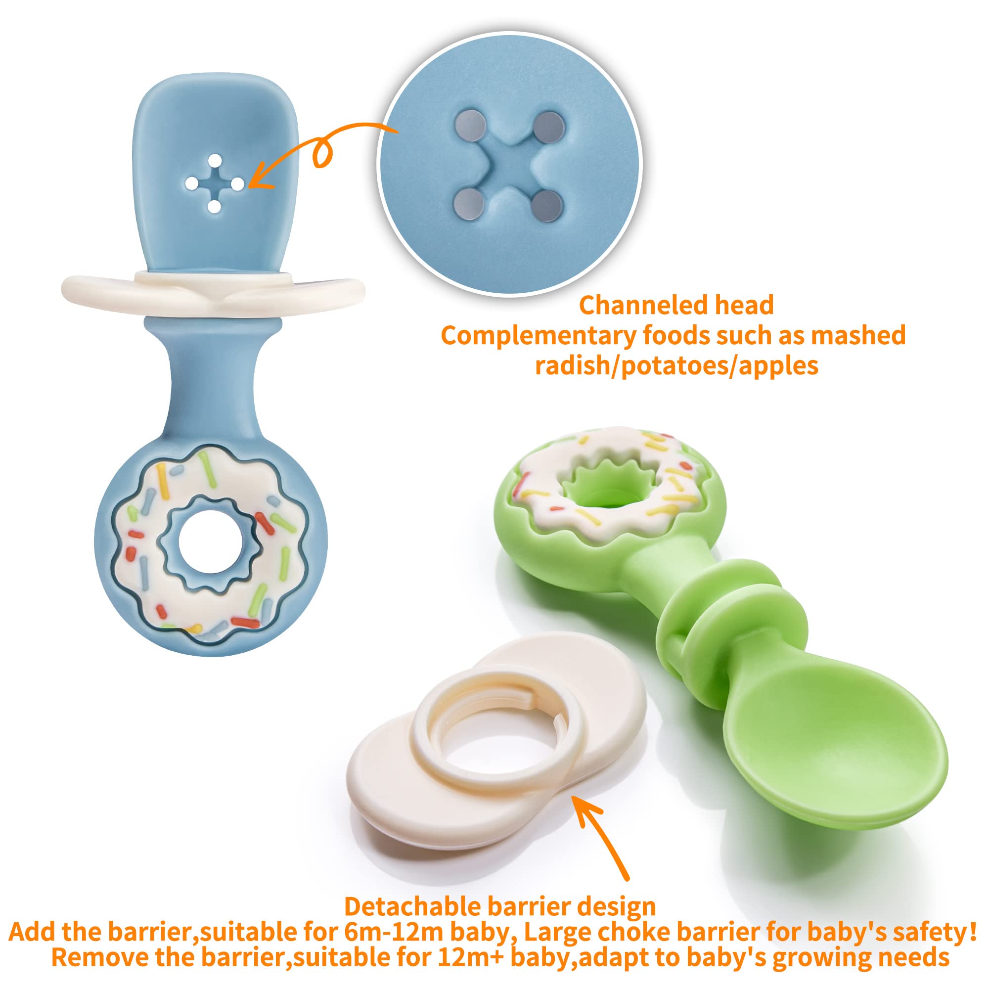 Toddler Utensils Set-Yeivzwba Baby Fork and Spoon Set, Baby Feeding Supplies,100% Food Grade Silicone Baby Utensils Feeding Set,