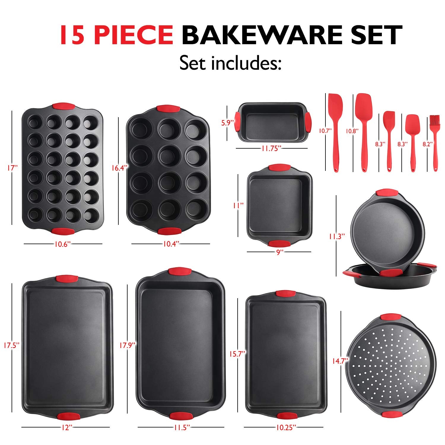 Baking Pan Set, 39 Piece Premium Baking Set, Nonstick Bakeware Sets Bpa Free, Cookie Sheets For Baking Nonstick Set, Steel Bakin