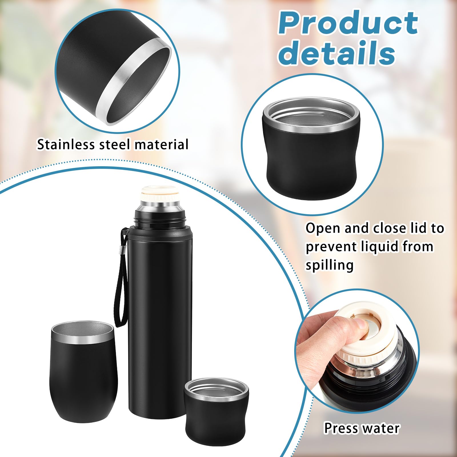 Dandat 2 Pieces Yerba Mate Cup And Vacuum Bottle Set Yerba Mate Kit 12 Oz Yerba Mate Gourd Mate Cup And Bombilla Set For Travel,