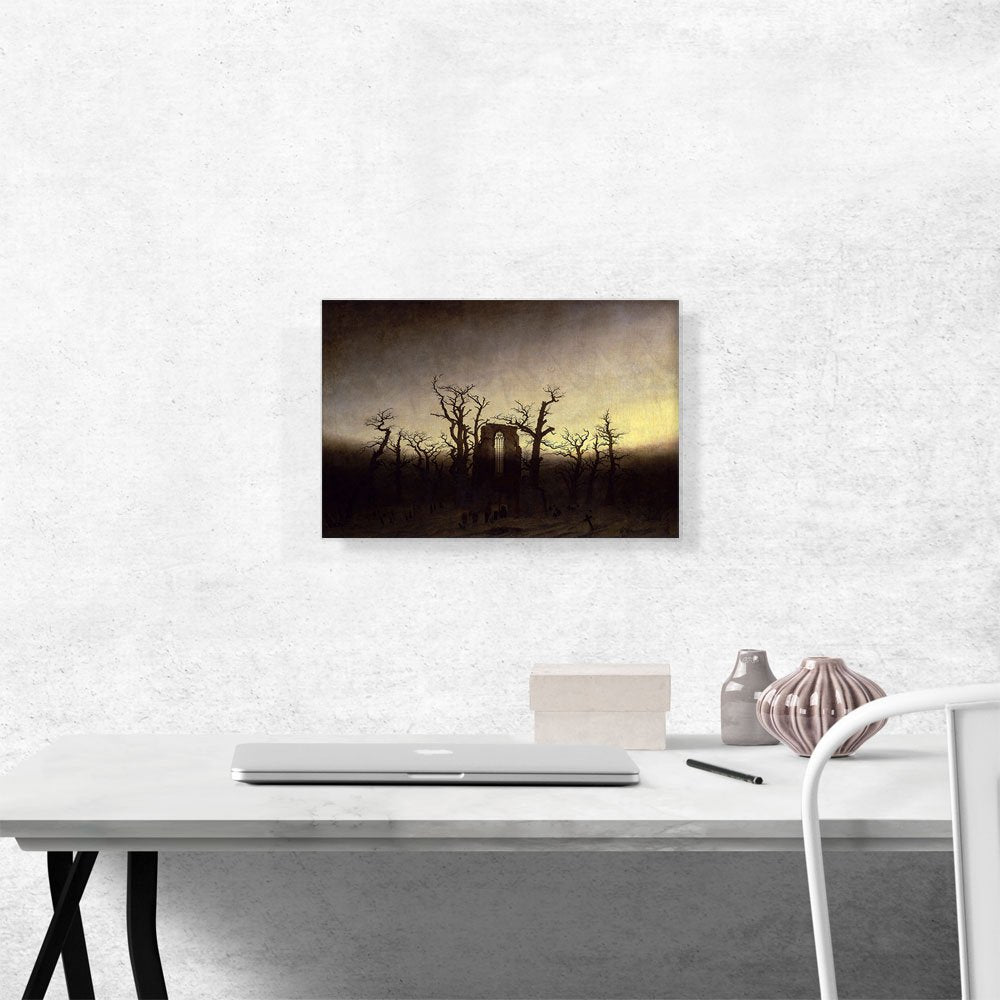 Artcanvas The Abbey In The Oakwood 1808 Canvas Art Print Stretched Framed Painting Picture Poster Giclee Wall Decor By Caspar Da