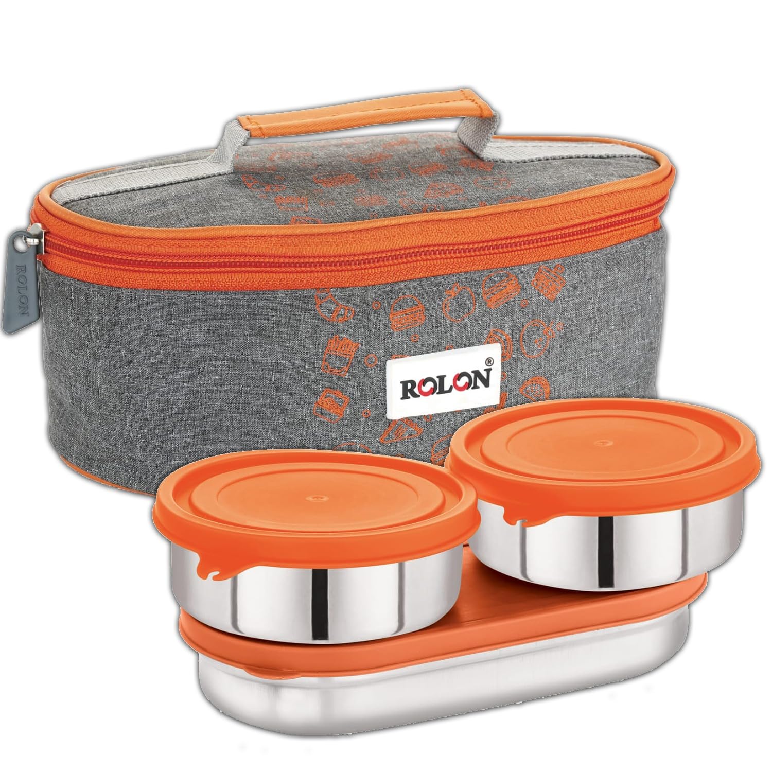 Rolon Lunch Mate Double Decker Lunch Box With Leak Resistance Design Portable And Durable Tiffin Box For Office Use 2 Round Inne