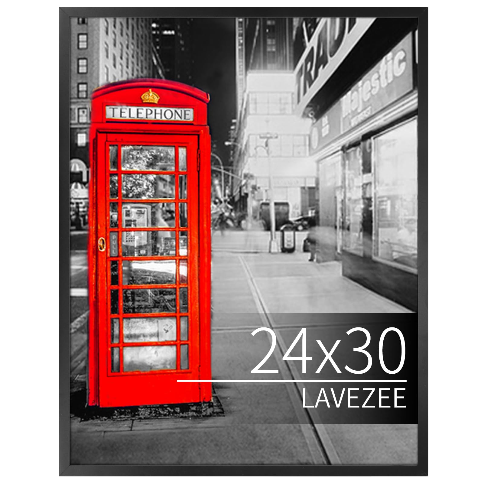 Lavezee 24x30 Poster Frame Black, Metal 24x30 Picture Frame Display 24 x 30 Inch Photo Puzzles Picture Posters Artwork Horizonta