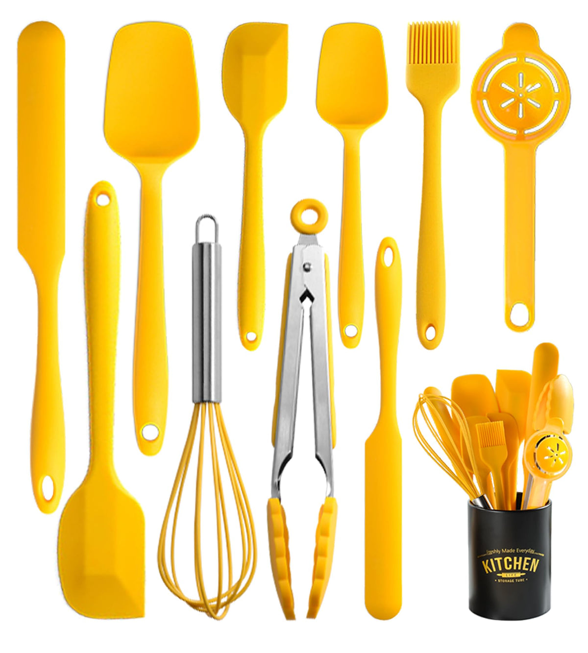 Silicone Spatula Set Of 11 Kitchen Utensils With Iron Holder For Baking, Cooking, And Mixing,Cooking Spatulas Nonstick Cookware,