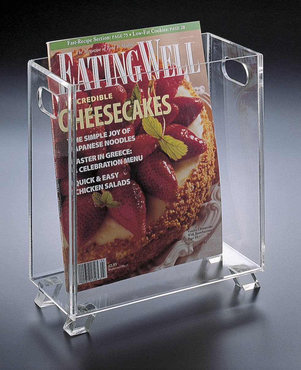 Huang Acrylic Clear Magazine Holder Or Wastebasket