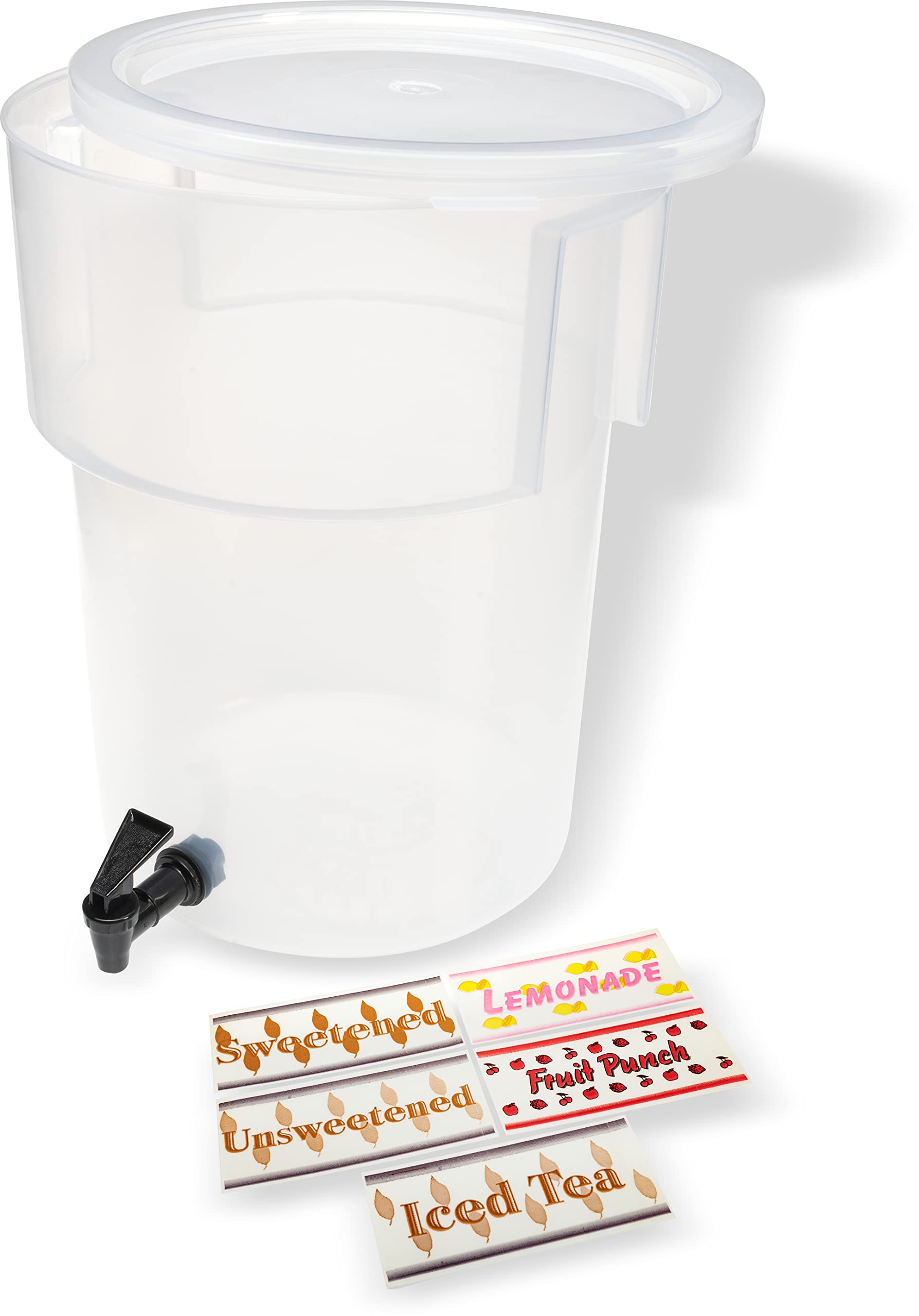 Carlisle FoodService Products Plastic Round Beverage Dispenser  5 Gallons  Translucent