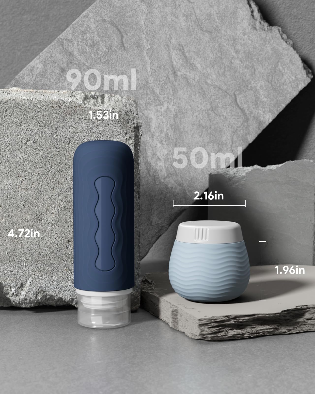 Yinke Travel Containers For Toiletries, Silicone Cream Jars, Tsa Approved Travel Size Containers, Leak-Proof Travel Essentials/A