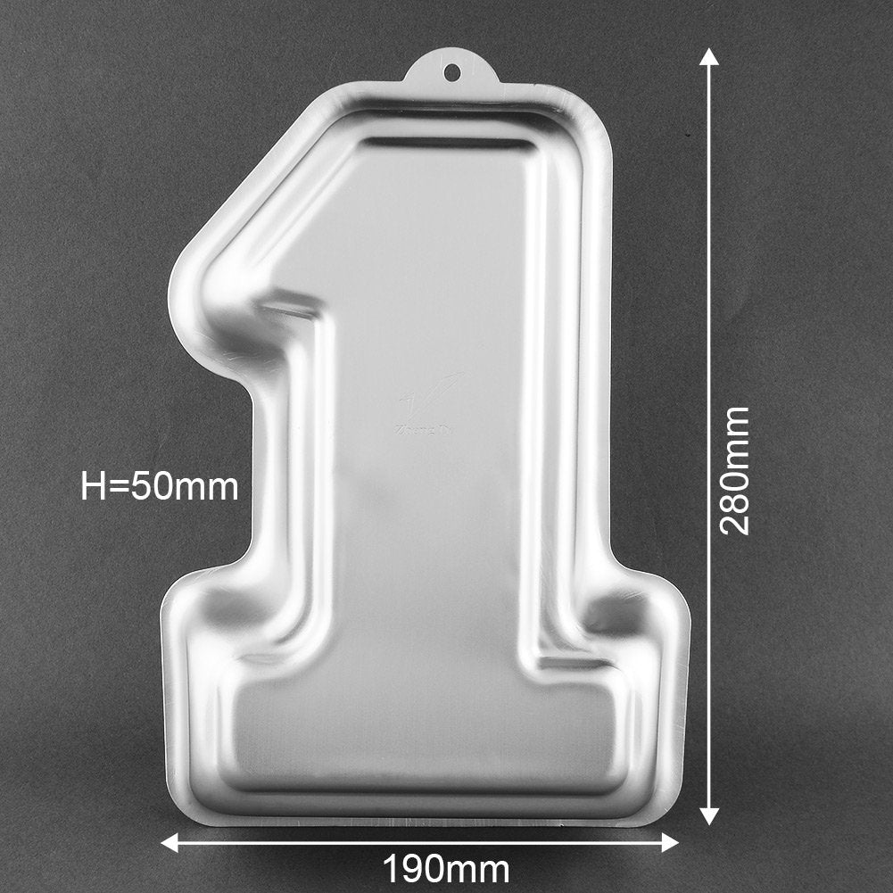 No.1 Shaped Cake Pan Mould Aluminum 3D Diy Cake Baking Pan For Birthday, Anniversary, Party, Christmas
