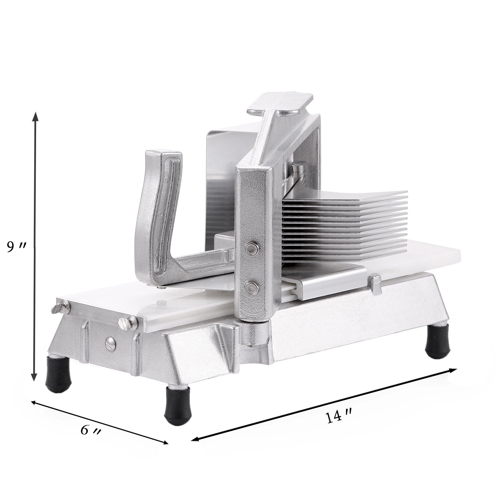 Vevor Commercial Tomato Slicer 3/16 Inch Heavy Duty Tomato Slicer Tomato Cutter With Built-In Cutting Board For Restaurant Or Ho