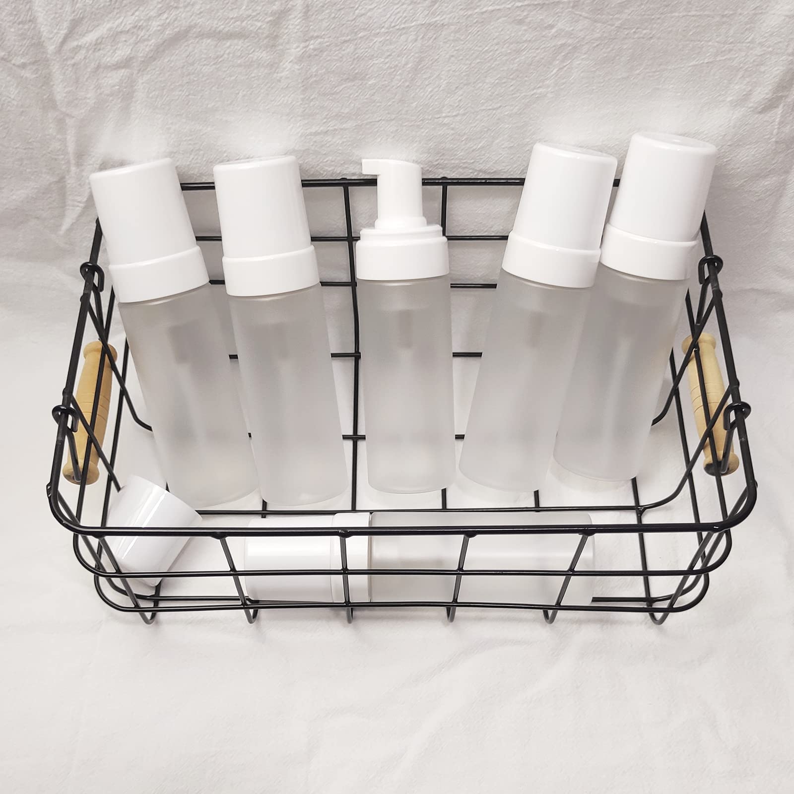 150Ml Empty Foam Pump Bottle, 5Oz Foaming Dispenser Soap Plastic Container For Facial Cleanser Shampoo Hand Soap (Clear Matte+Wh