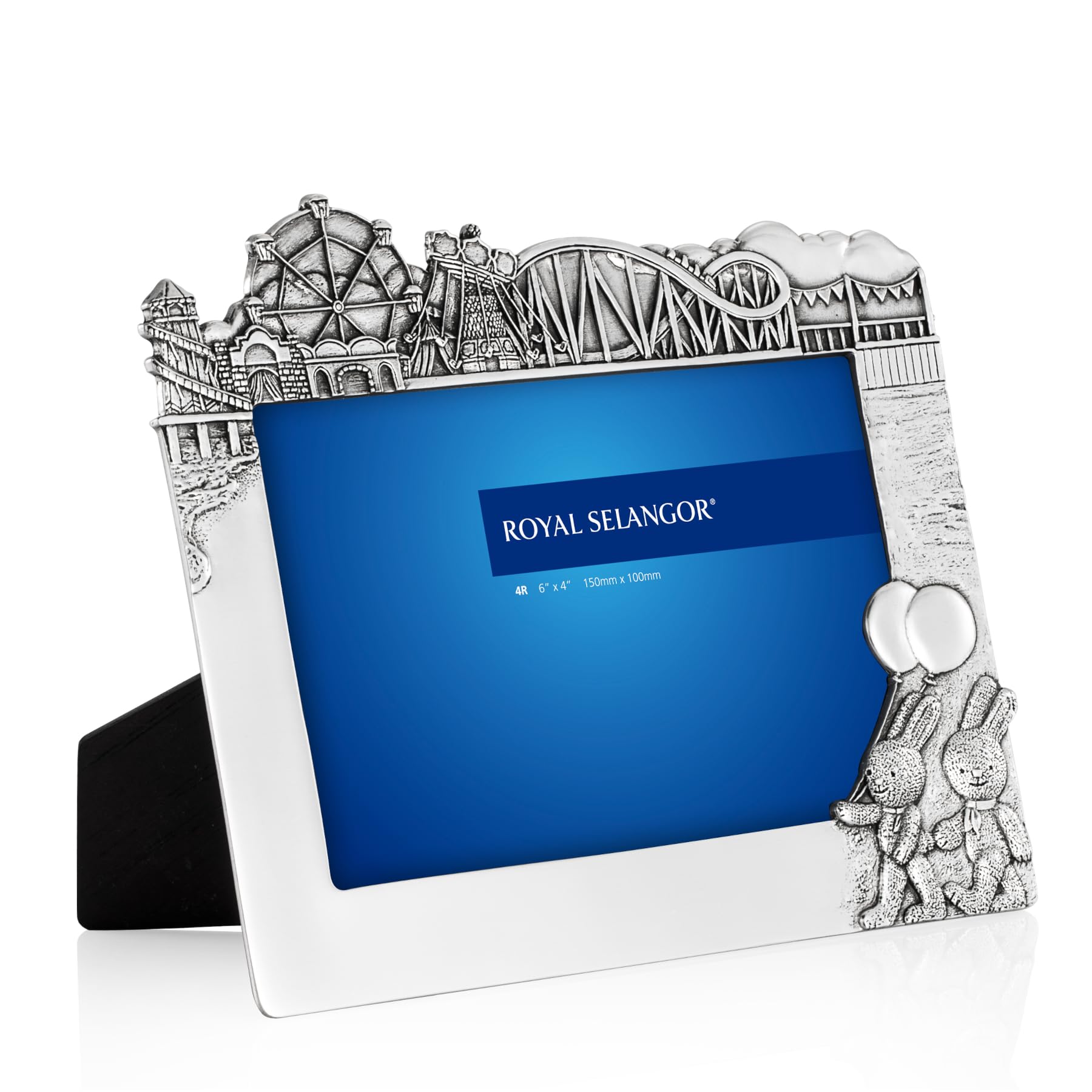 Royal Selangor Hand Finished Bunnies Day Out Collection Pewter Fairground Photo Frame (4R) Gift