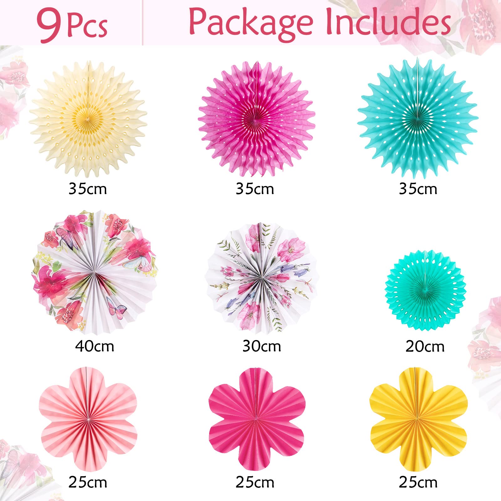 Sunbeauty Paper Flowers Decorations For Wall Tea Party Decoration Paper Fans Classroom Decoration Paper Floral Backdrop Decor Pa