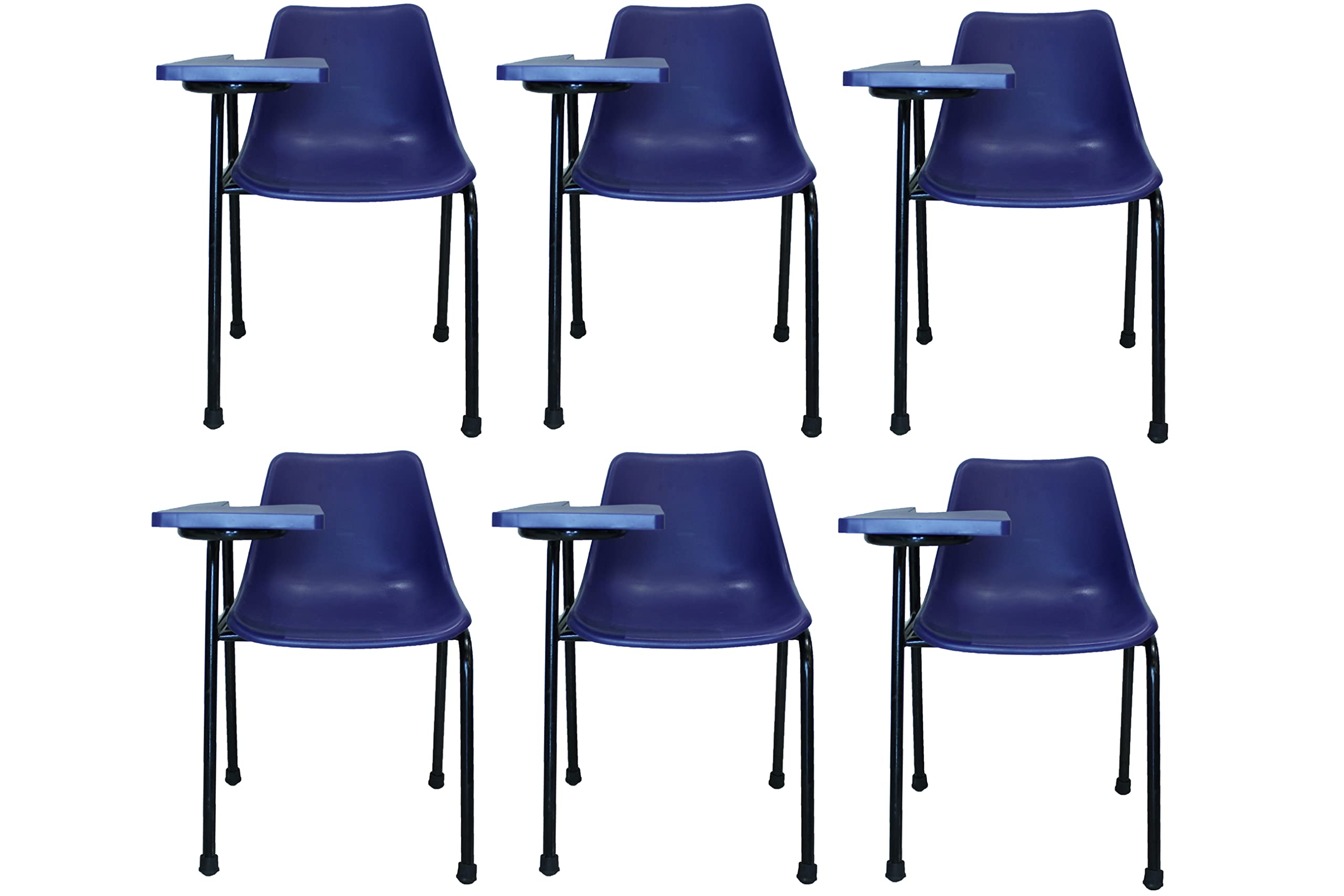 Finch Fox Student Chair With Writing Pad, Heavy 1 Inch Pipe, Anti Skid Buffer, In Blue Color (Set Of 6) With 1 Year Warranty (P