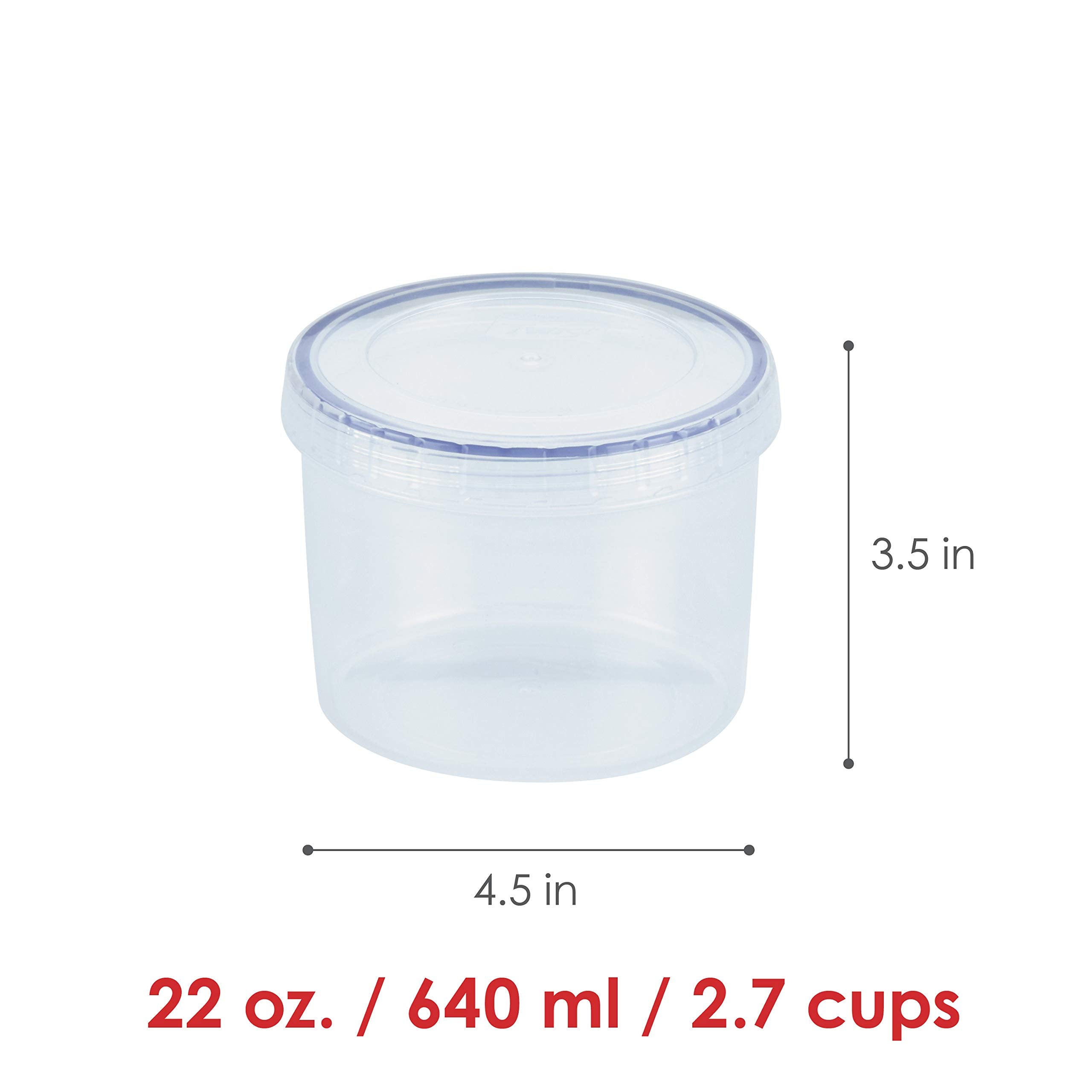 Lock & Lock Easy Essentials Twist Food Storage Lids/Airtight Containers, Bpa Free, Short-22 Oz-For Fruits, Clear