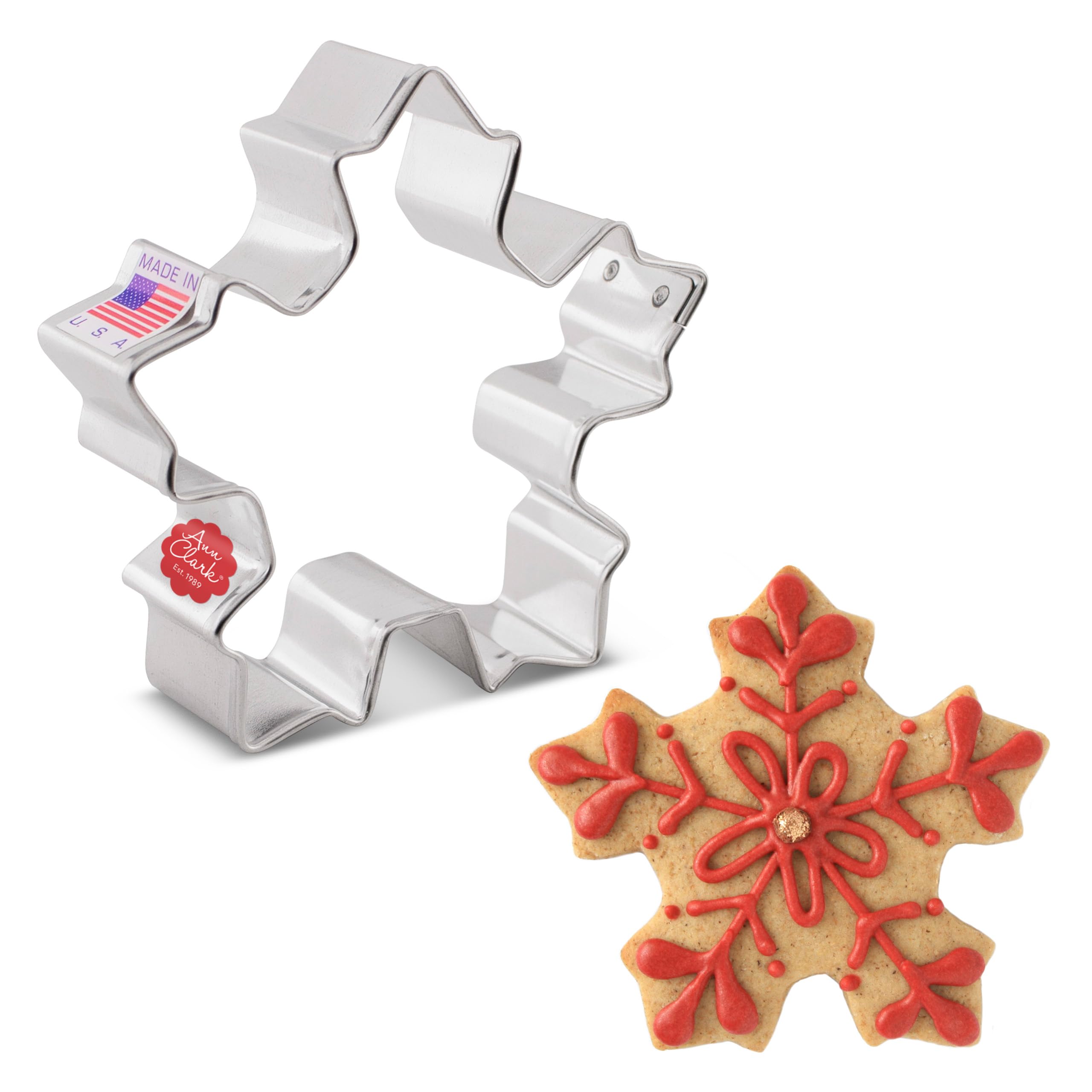 Festive Snowflake Cookie Cutter, 3.25'' Made In Usa By Ann Clark