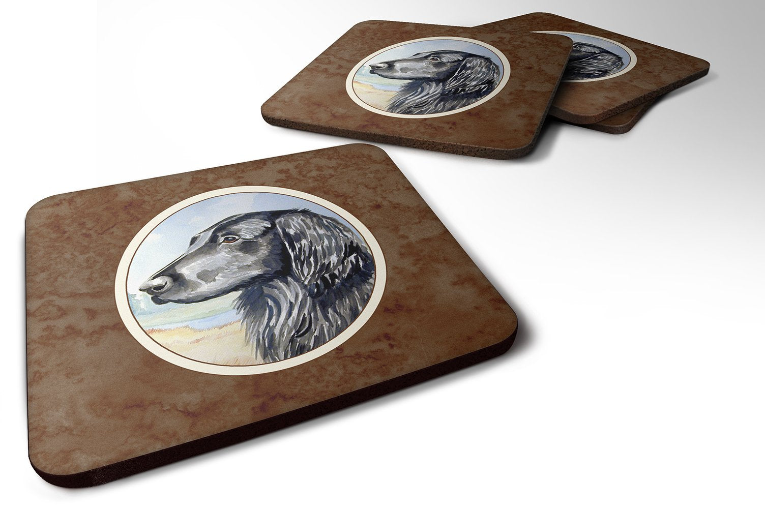 Carolines Treasures Flat Coated Retriever Foam Coasters (Set of 4), 3.5, Multicolor