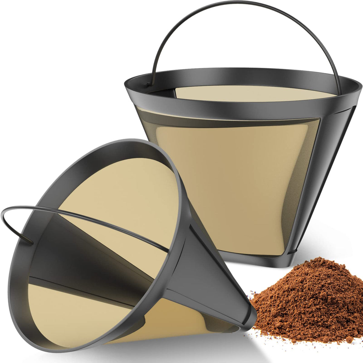 Reusable Cone Shape Coffee Filter 6-12 Cup Compatible With Cuisinart Coffee Filter,Compatible With Ninja Coffee Bar Brewer-(2 Sl