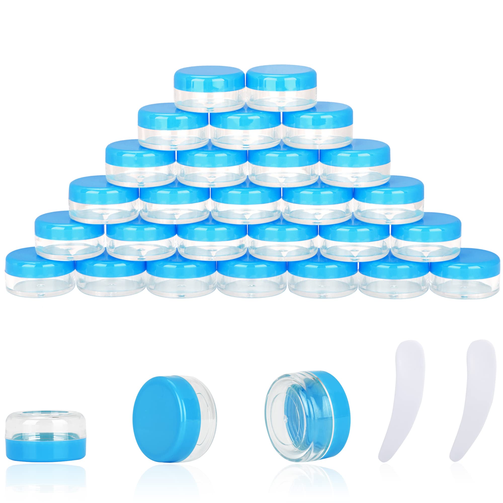 25Pcs 10 Gram Sample Containers,10Ml Empty Jars With Lids, Small Cosmetic Containers, Mini Sample Jars With 2Pcs Mini Spatulas F
