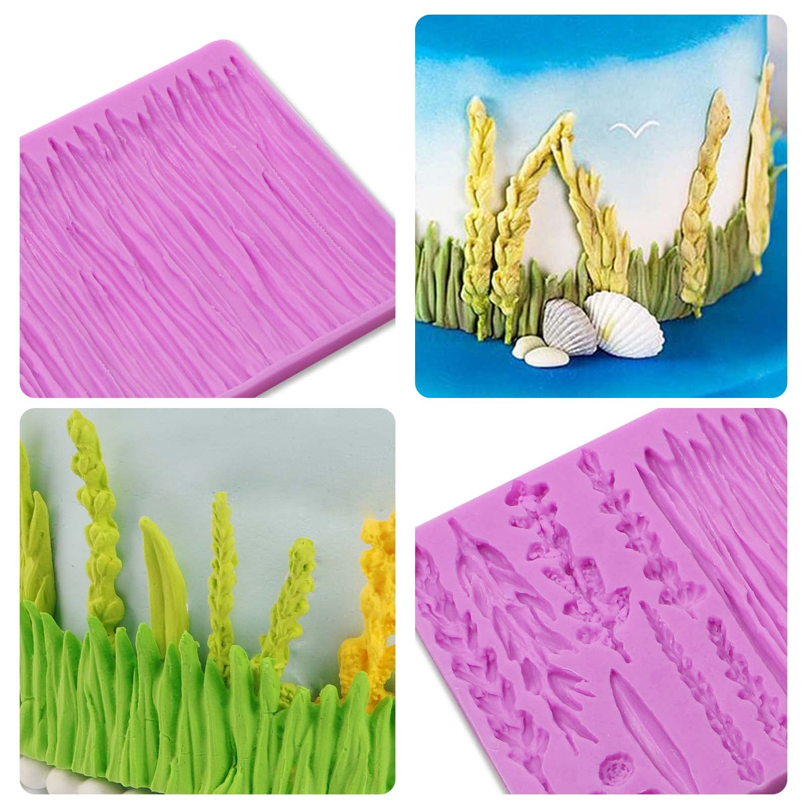 Wheat Grass Silicone Chocolate Molds, Leaf Wid Plant Fondant Mold For Cake Leaves Decoration, Lace Clay Gumpaste