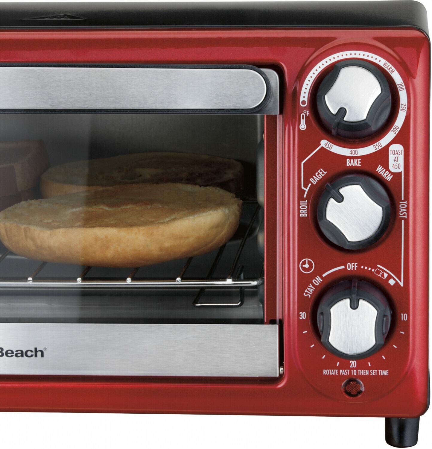 Hamilton Beach 4-Slice Toaster Oven, Red