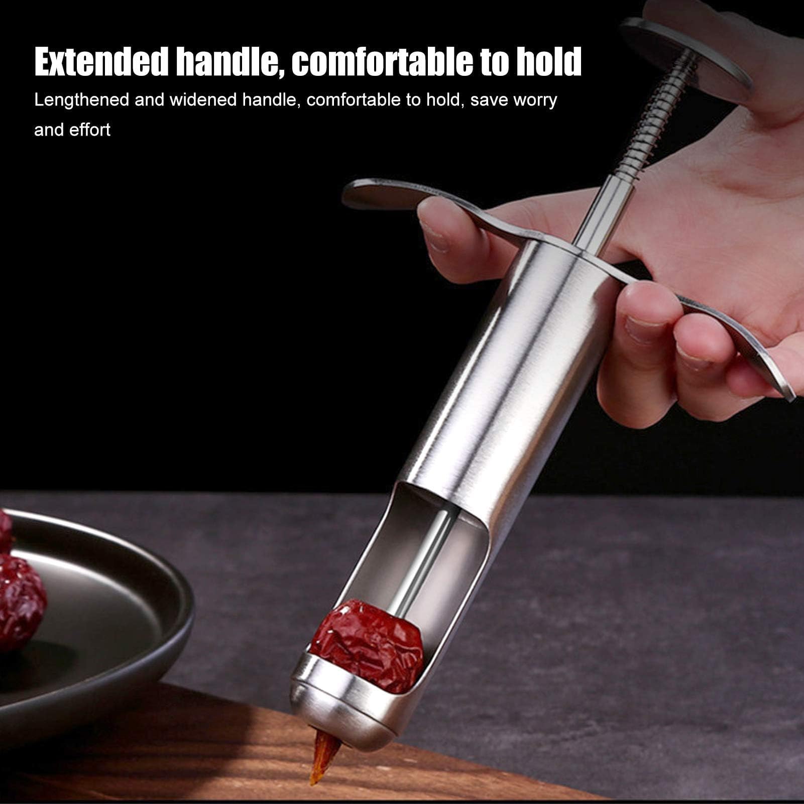 Cherry Pitter Remover Tool, Red Dates Hawthorn Seeds Removing Tool, Reusable Grapes Seeds Removing Tool Stainless Steel Fruit Co