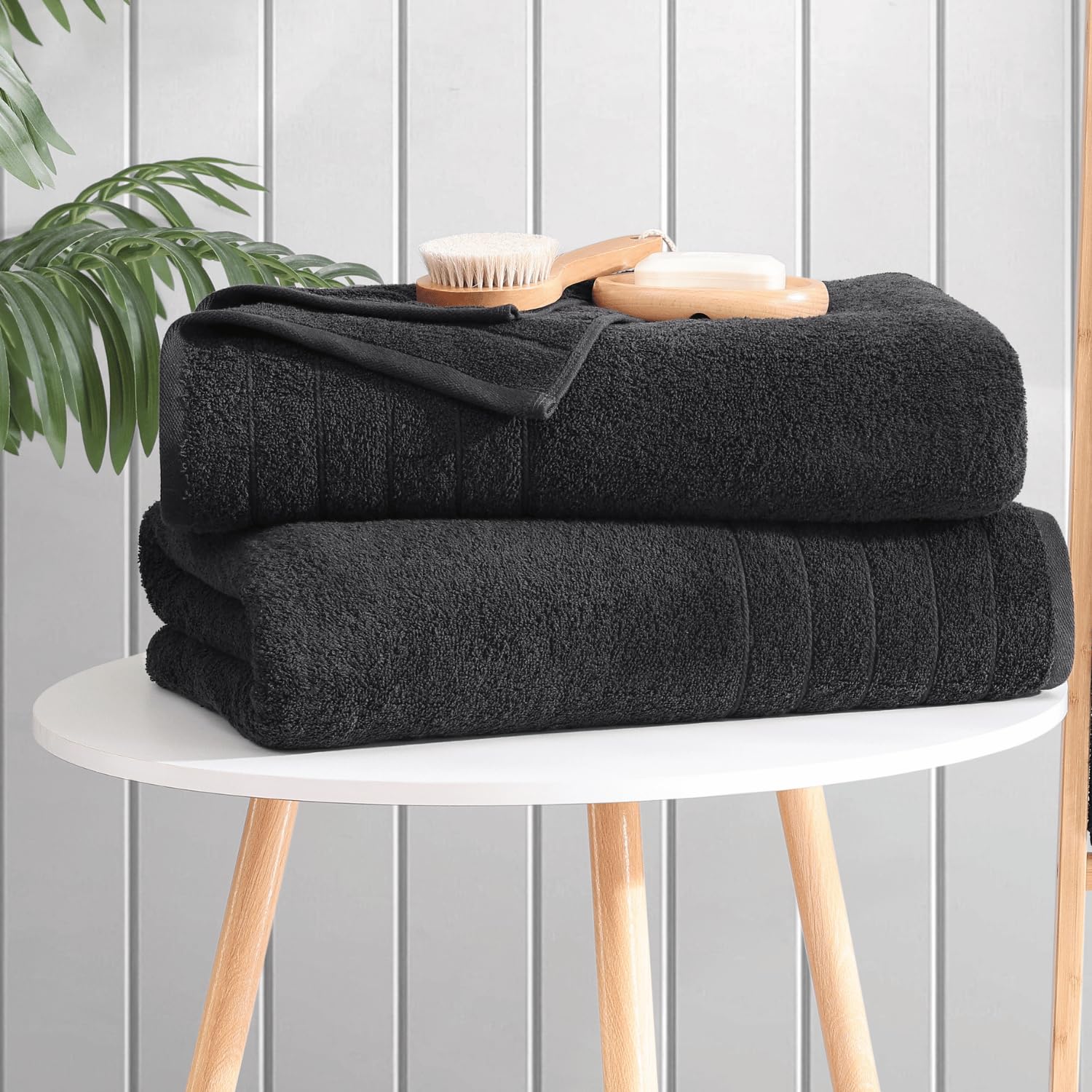 Casa Platino Bath Towel 4 Pack Premium, Large Bath Towels (30''X 60''), 100% Ring Spun Cotton Bath Towel, Lightweight Black Bath