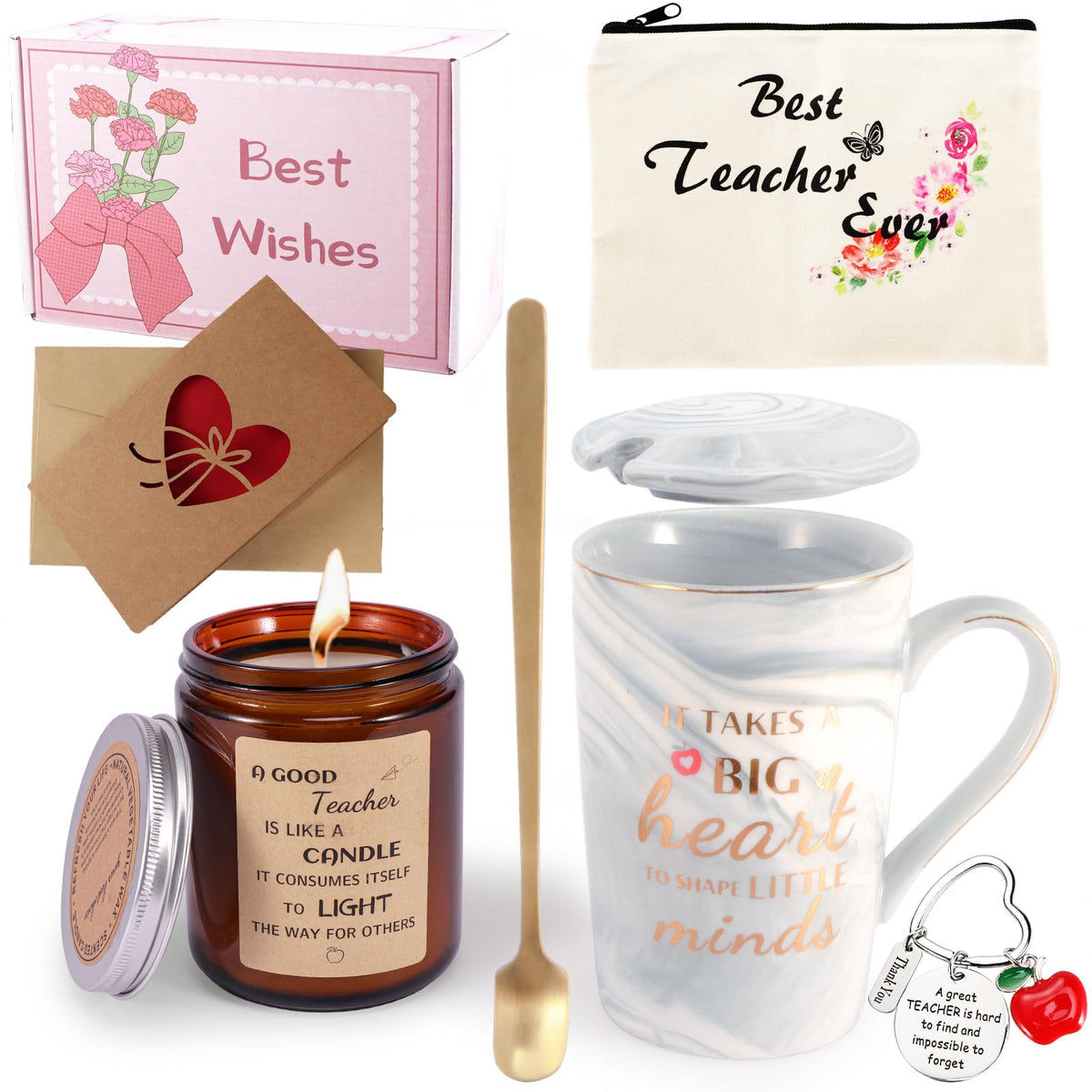 LDIWEE Teacher Appreciation Gift Sets for Women, Thank You Graduation Gift Box from Students, Funny Teacher Gift Basket with Cer