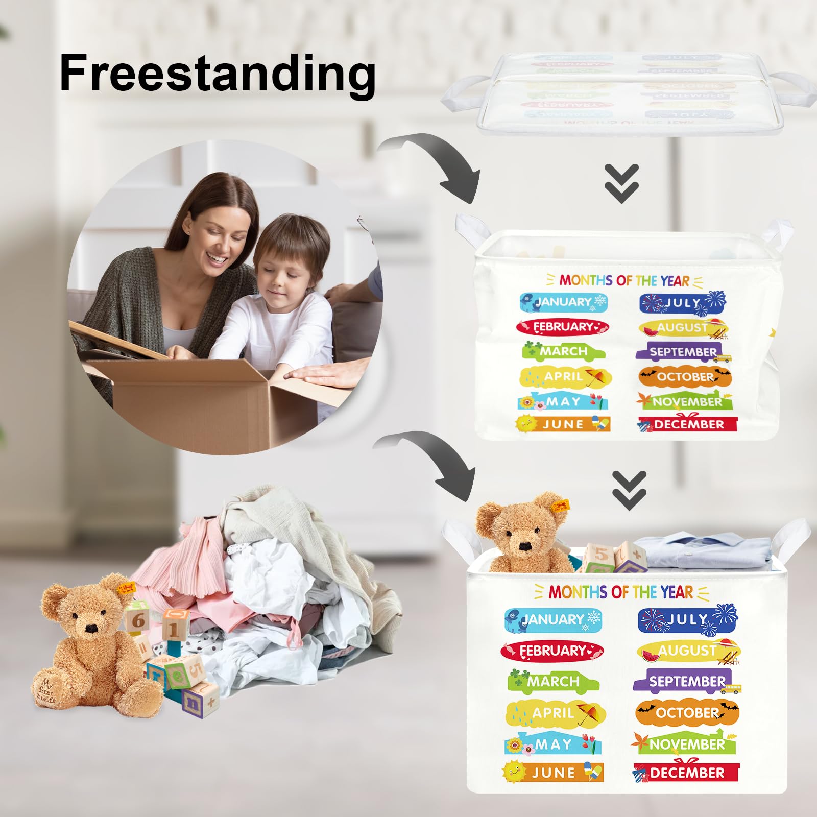 Clastyle Preschool Inspirational Months Of The Year Education Basket Back To School Book Shelf Basket For Nursery Classroom Rect