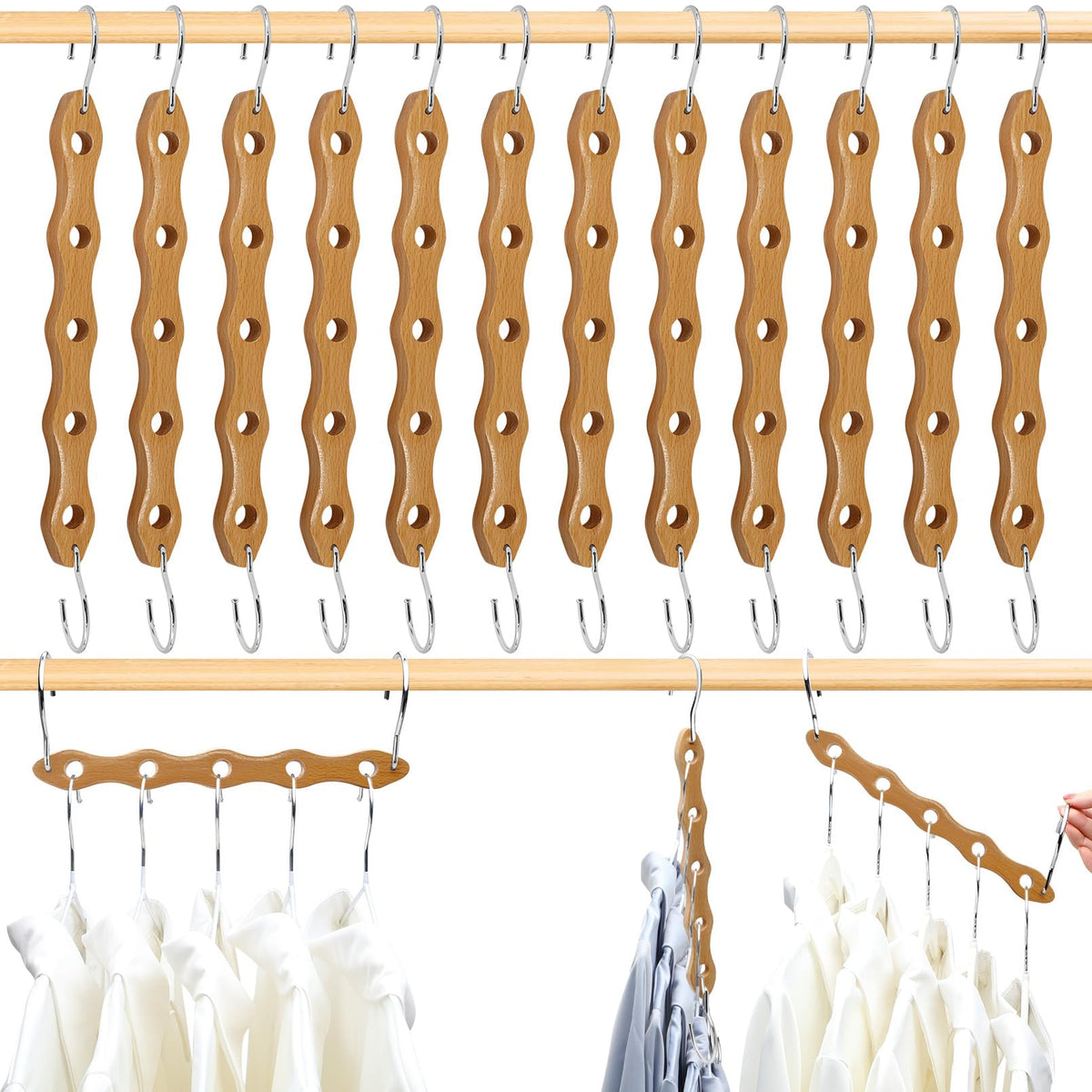 Heyhouse Closet Organizers And Storage,College Dorm Room Essentials,Multifunctional Closet Organizer Magic Space Saving Hangers